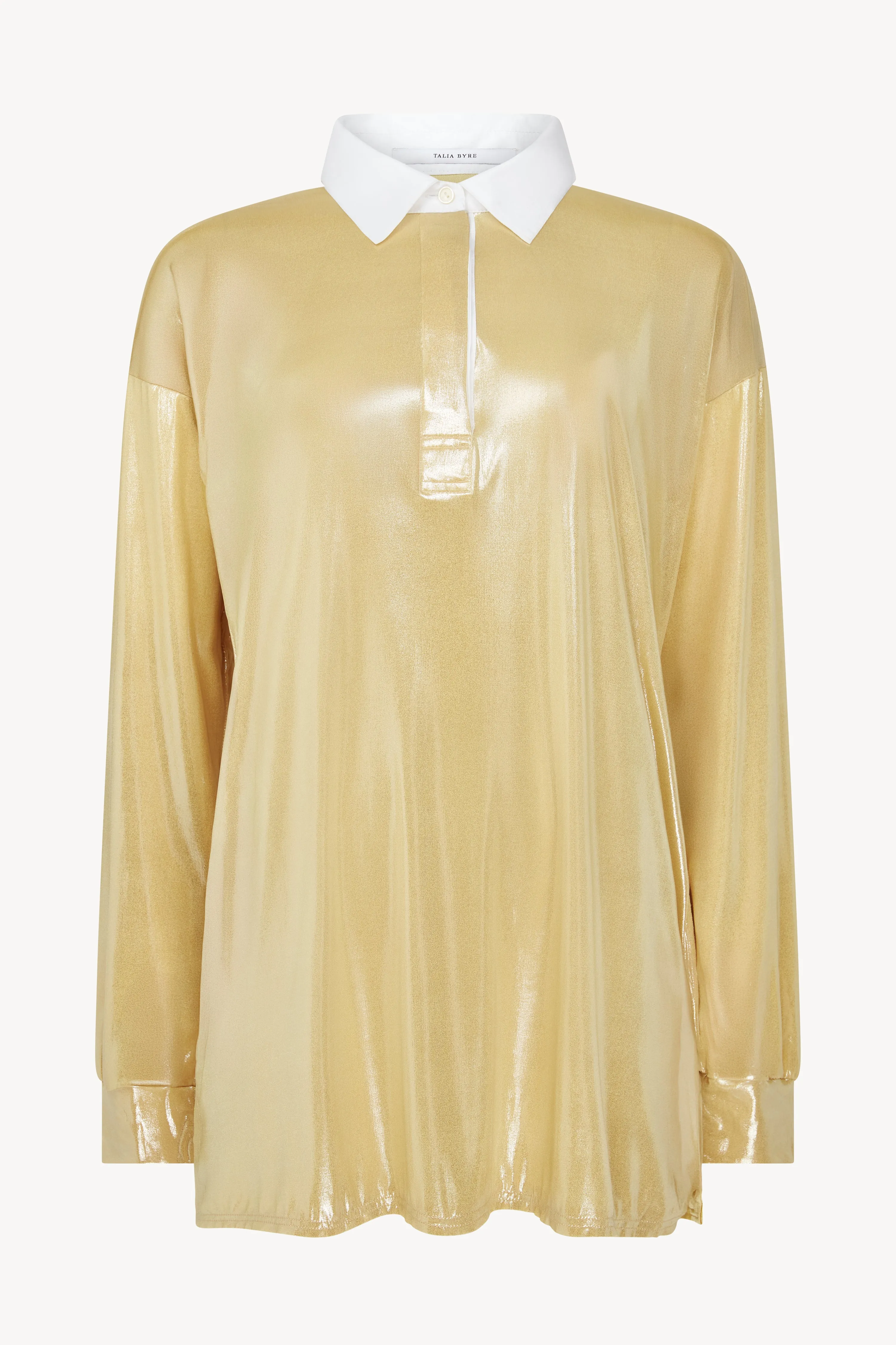Gold Shiny Rugby Shirt sold by Talia Byre