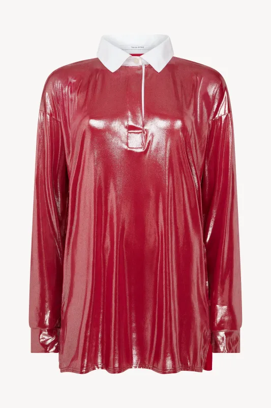 Pink Shiny Rugby Shirt sold by Talia Byre