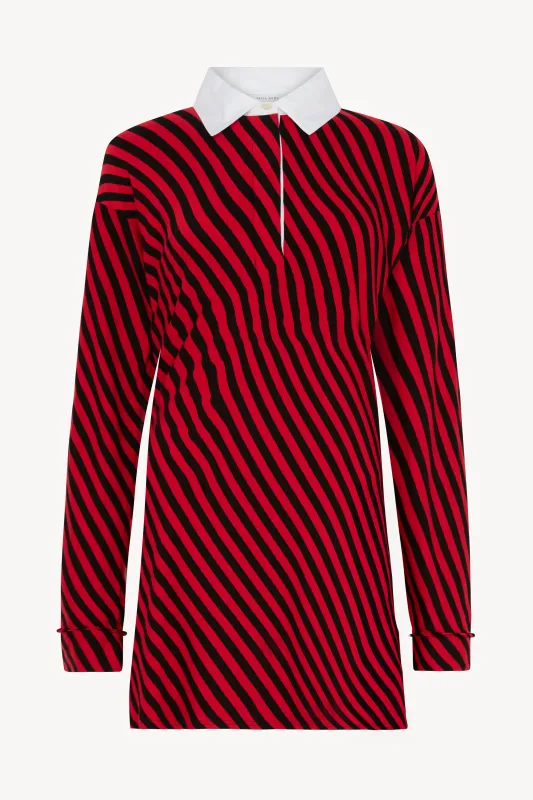 Red and Black Stripe Rugby Shirt sold by Talia Byre