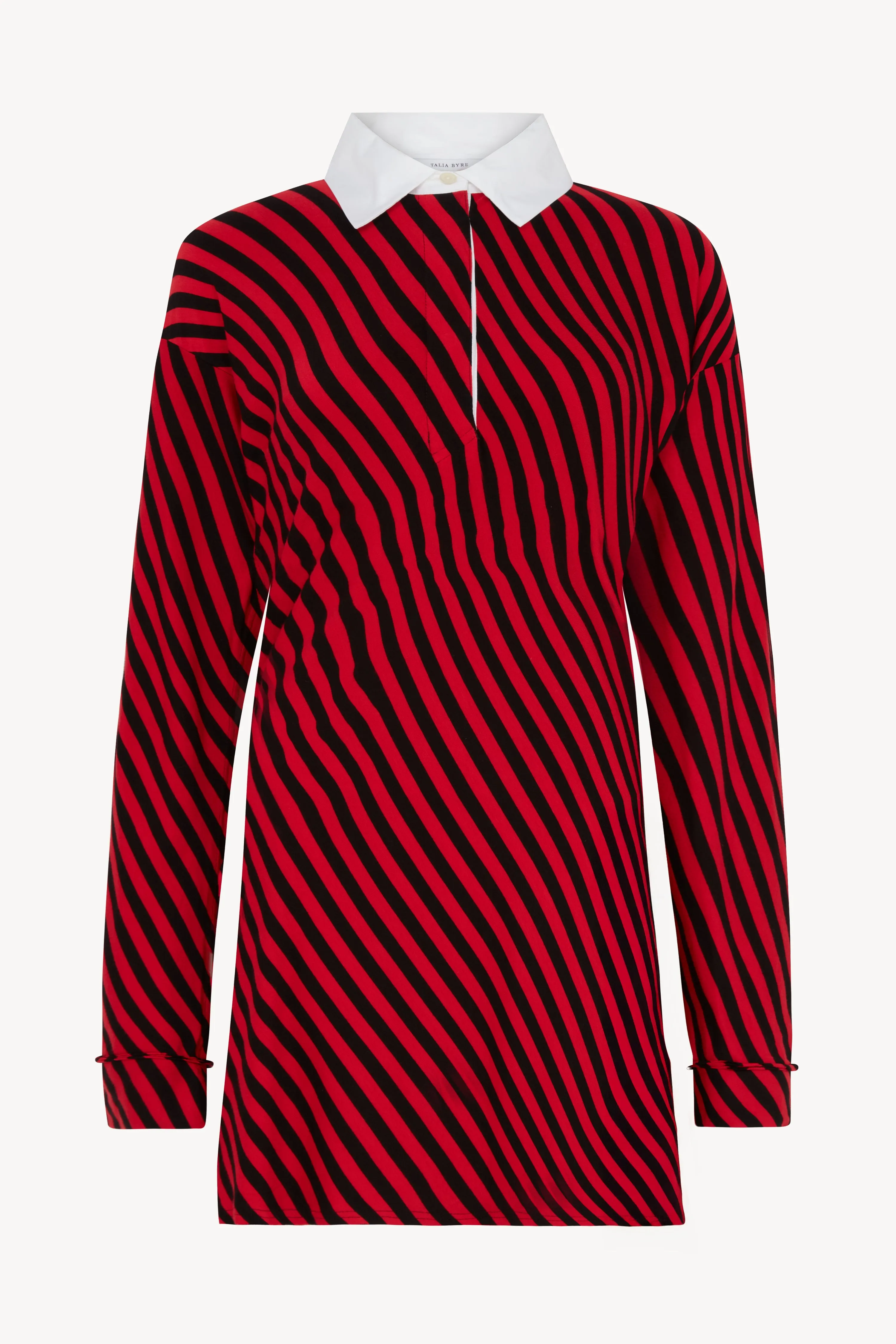 Red and Black Stripe Rugby Shirt sold by Talia Byre
