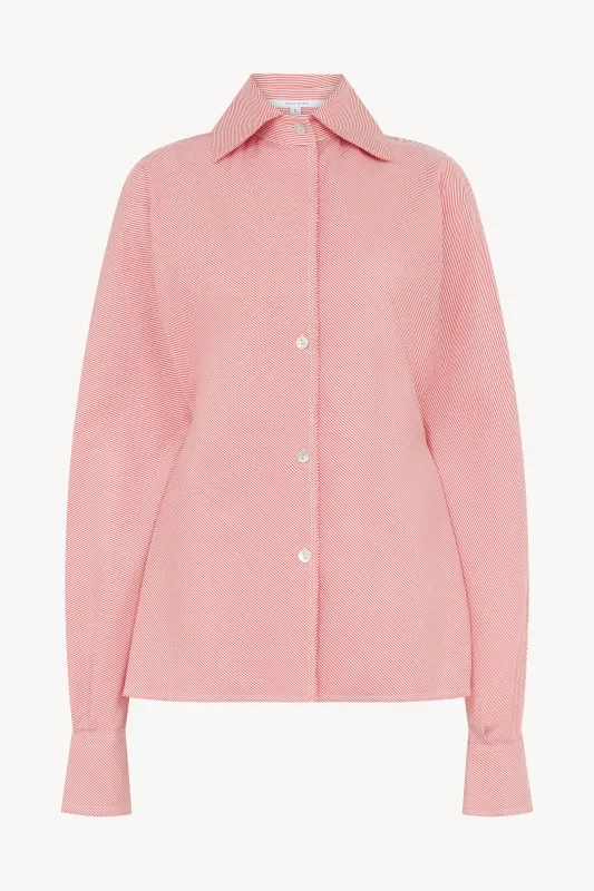 Red Stripe Pinched Waist Shirt sold by Talia Byre