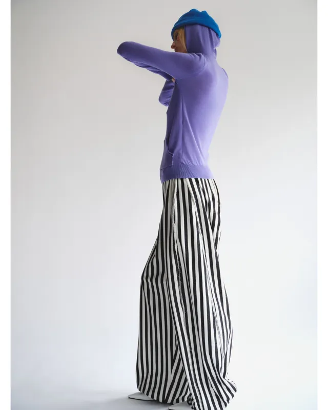 BLACK AND WHITE STRIPED WARM-UP TROUSERS sold by Talia Byre