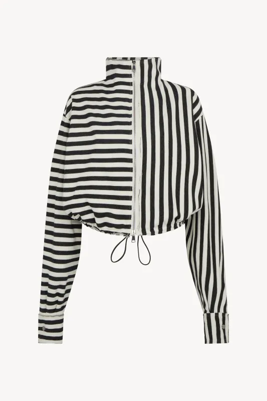 BLACK AND WHITE STRIPE BOMBER JACKET sold by Talia Byre