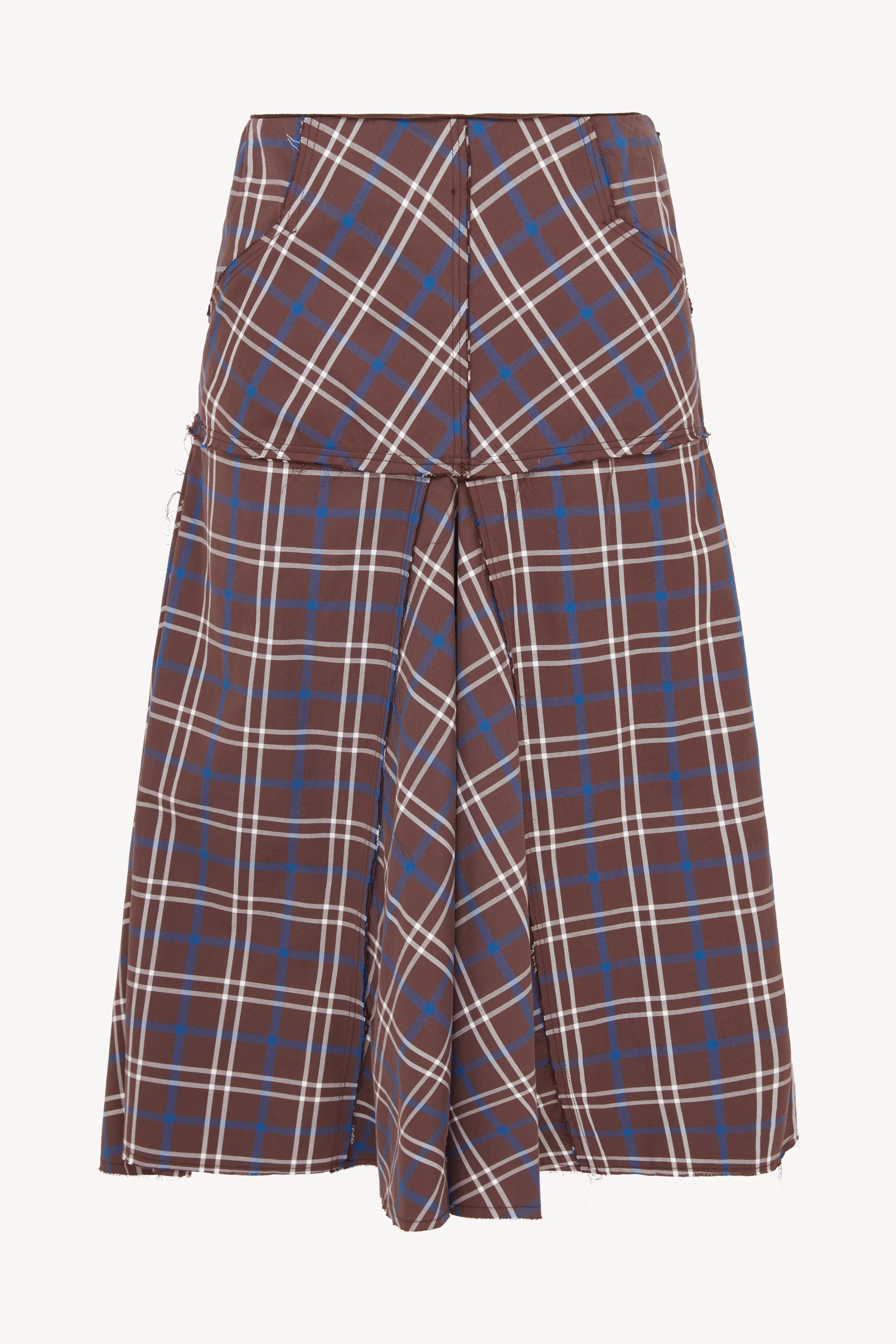 BROWN AND BLUE PLEATED MIDI SKIRT sold by Talia Byre