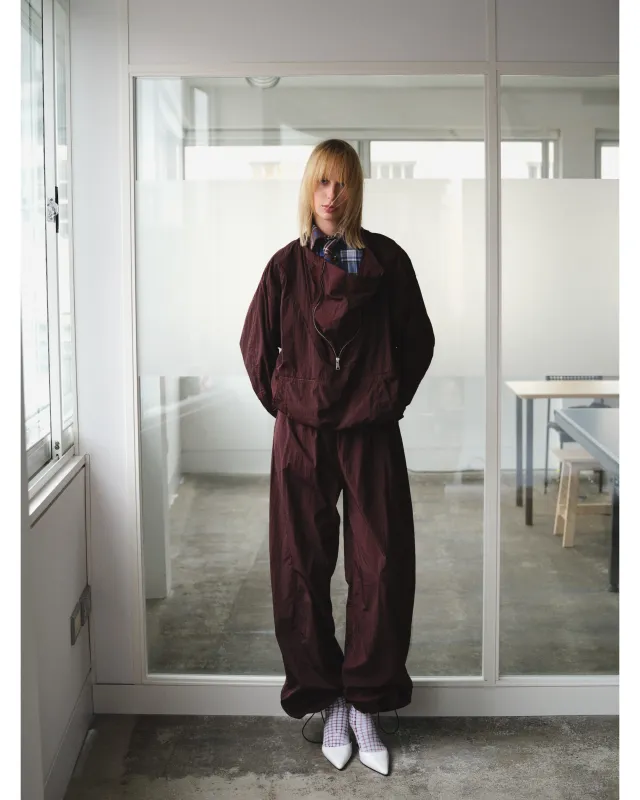 BURGUNDY WARM-UP TROUSERS sold by Talia Byre