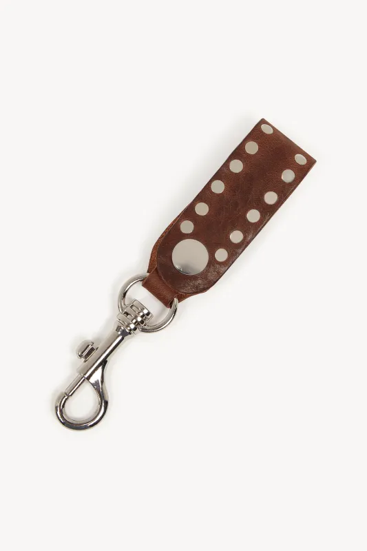 TAN STUDDED CLIP KEYRING made by Talia Byre