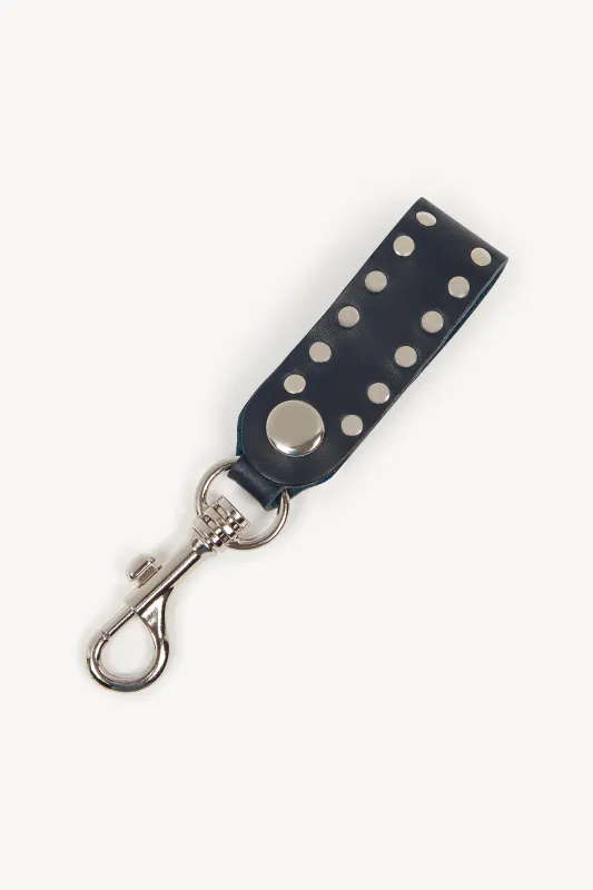 NAVY STUDDED CLIP KEYRING made by Talia Byre