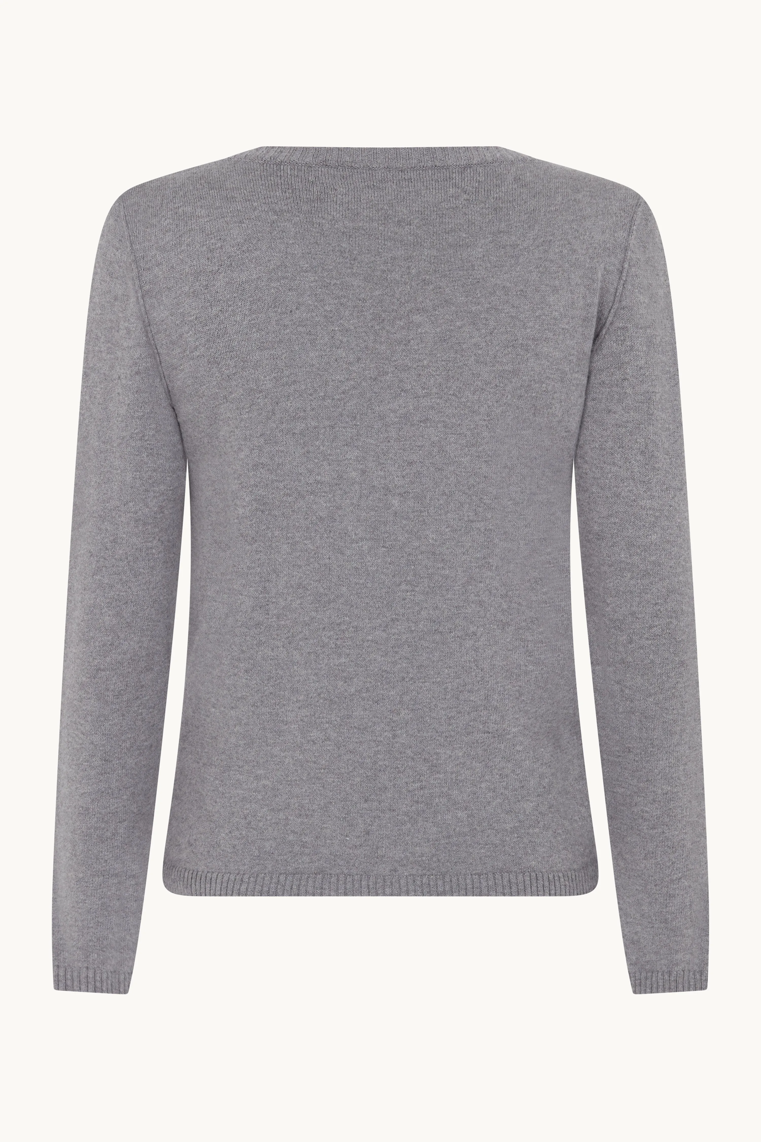 MID GREY DEEP V-NECK FITTED JUMPER sold by Talia Byre product image thumbnail 2
