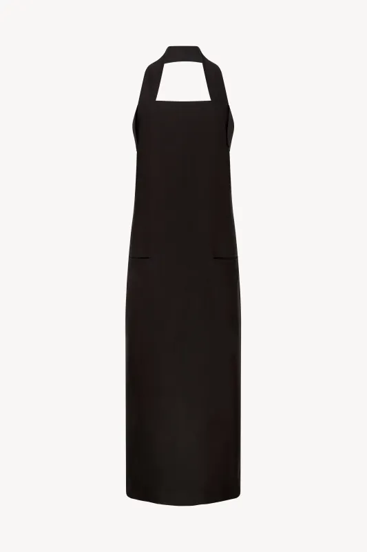 BLACK SATIN GROSGAIN APRON DRESS made by Talia Byre
