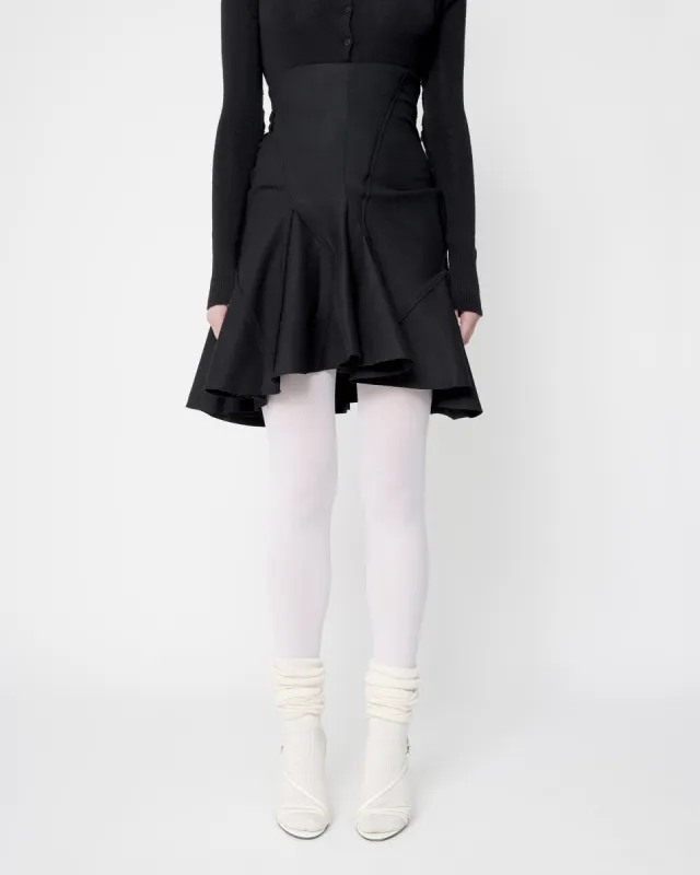 Black Mini Flame Skirt - Wool sold by Talia Byre