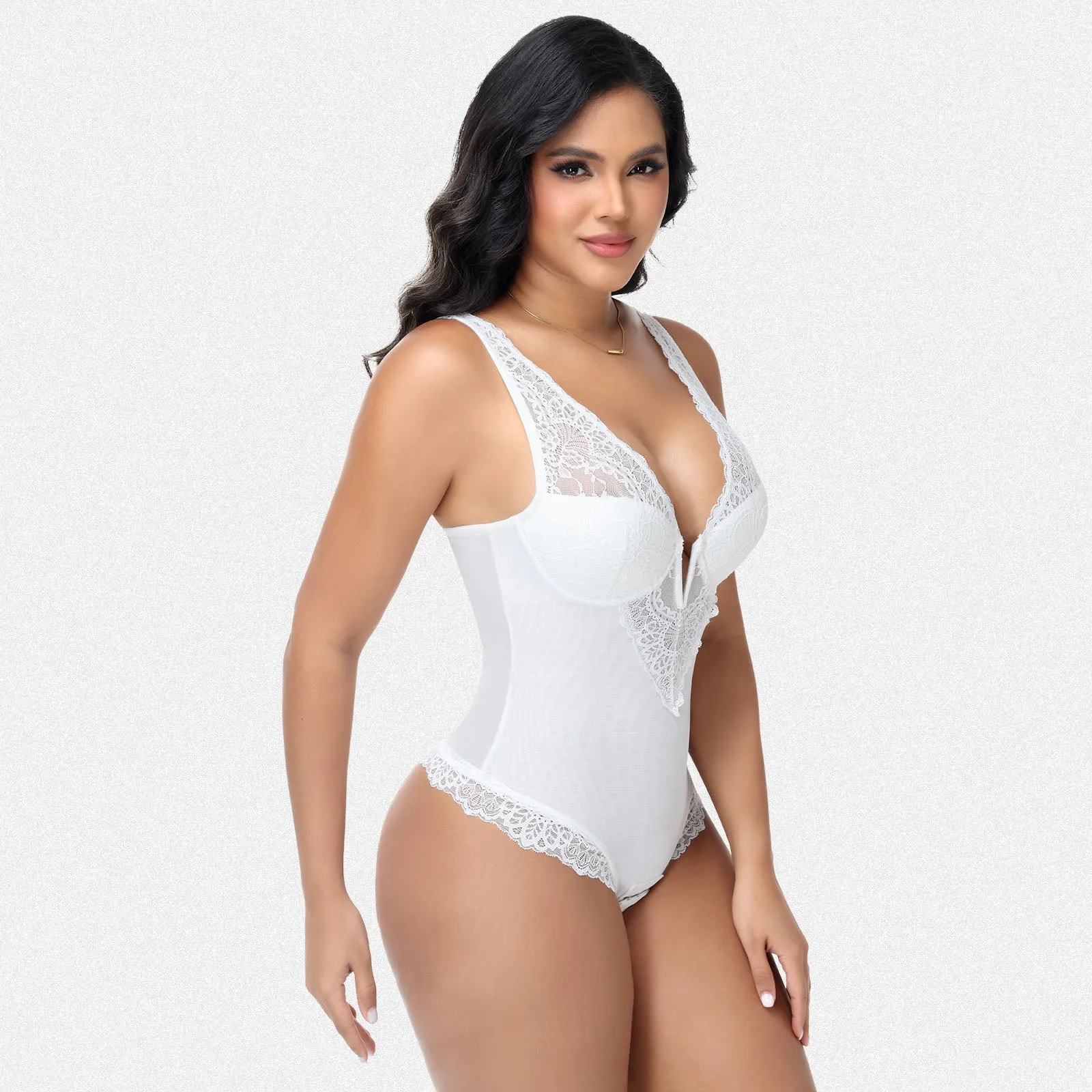 Shaperin V-Neck Underwire Tummy Control Convertible Strap Bodysuit sold by Shaperin product image thumbnail 4