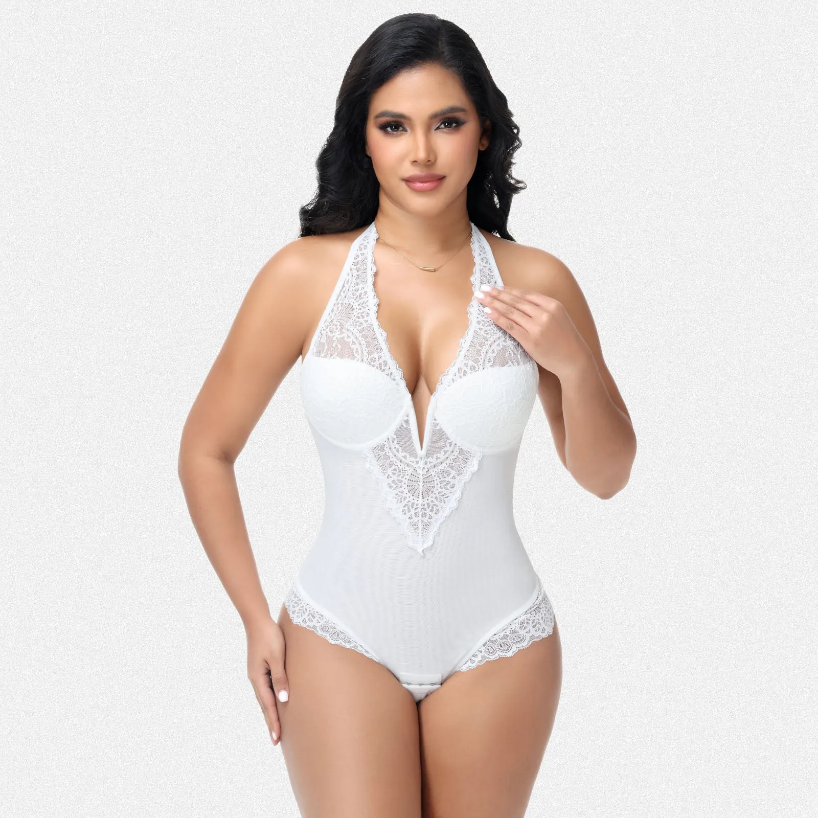 Shaperin V-Neck Underwire Tummy Control Convertible Strap Bodysuit sold by Shaperin