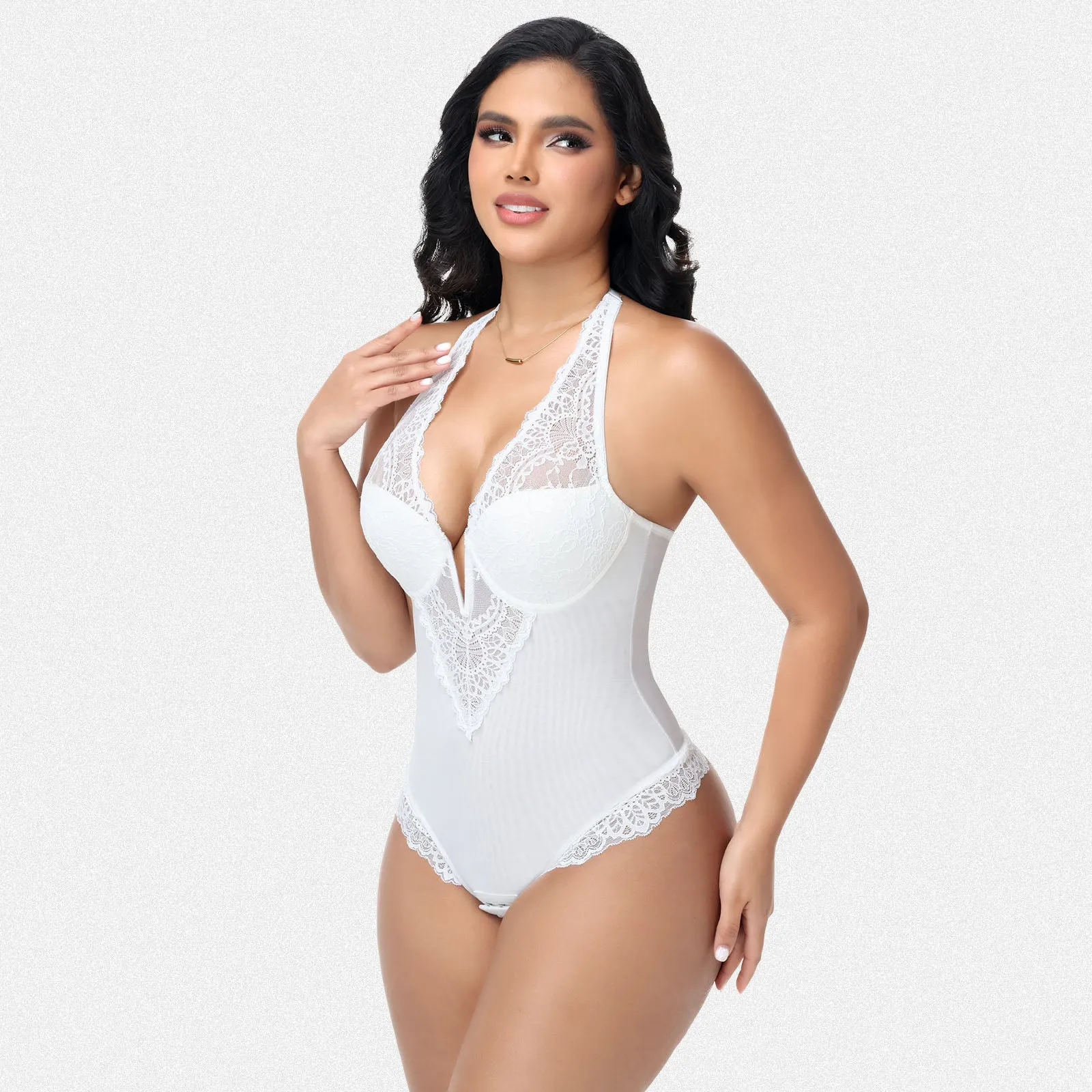 Shaperin V-Neck Underwire Tummy Control Convertible Strap Bodysuit sold by Shaperin product image thumbnail 3