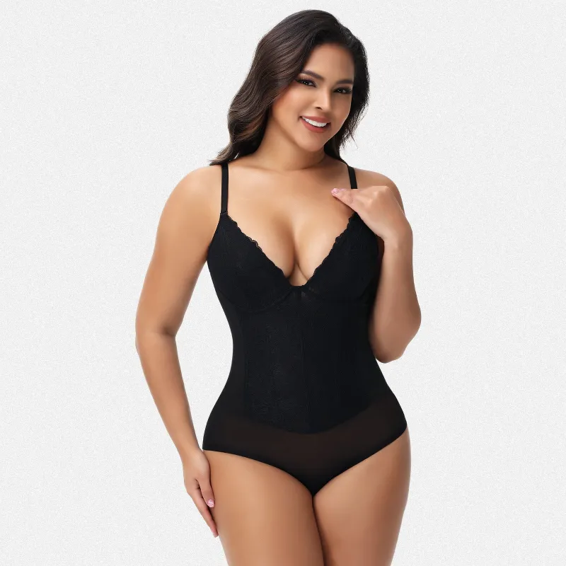 Shaperin Women’s Lace Shapewear Tummy Control Bodysuit sold by Shaperin