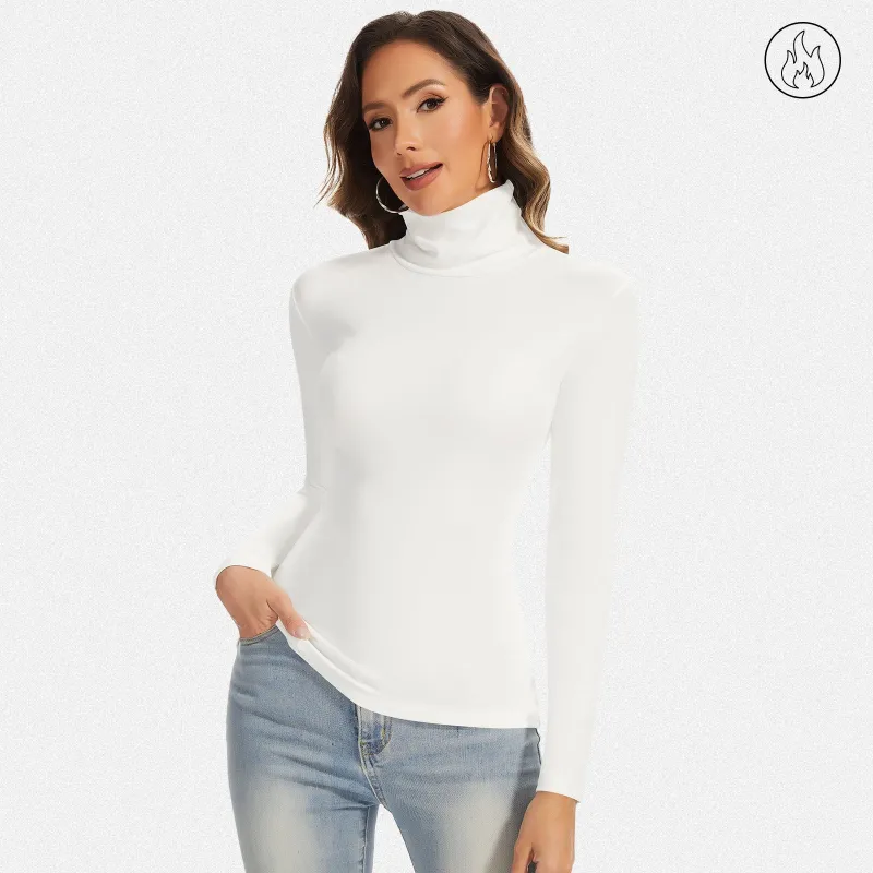 Shaperin Women’s Long Sleeve Fleece Lined Turtleneck Basic Top sold by Shaperin