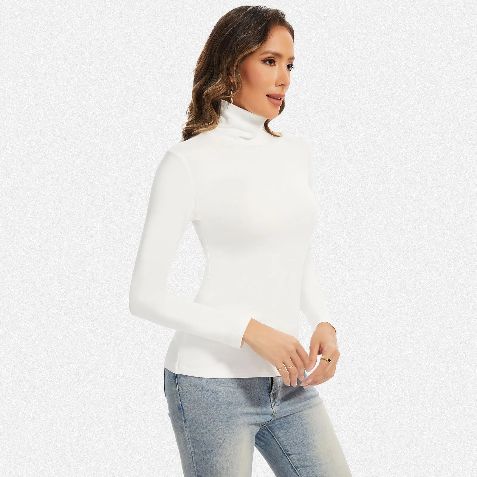 Shaperin Women’s Long Sleeve Fleece Lined Turtleneck Basic Top sold by Shaperin product image thumbnail 4