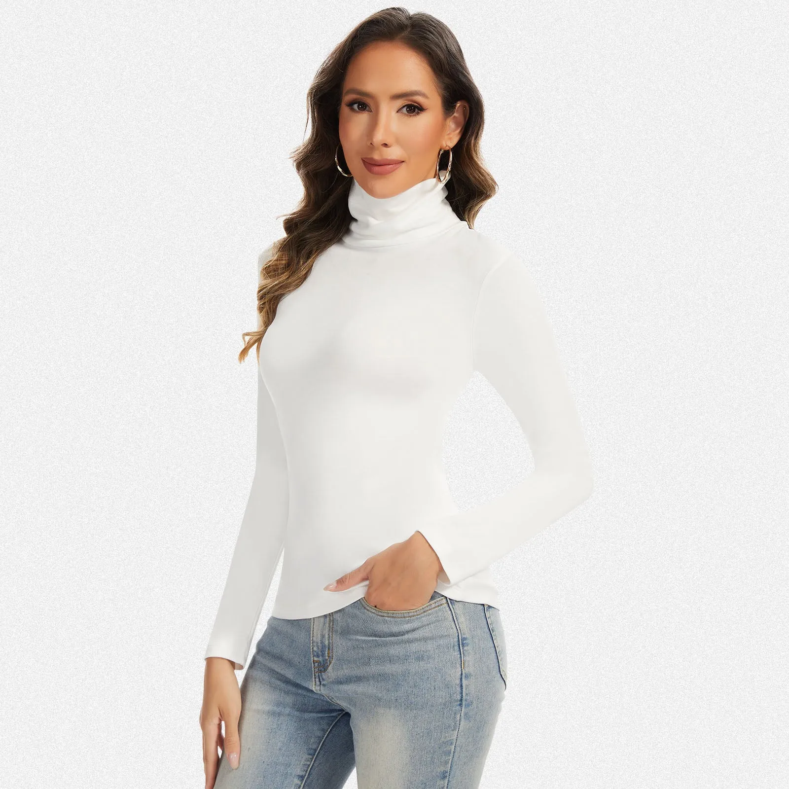 Shaperin Women’s Long Sleeve Fleece Lined Turtleneck Basic Top sold by Shaperin product image thumbnail 3