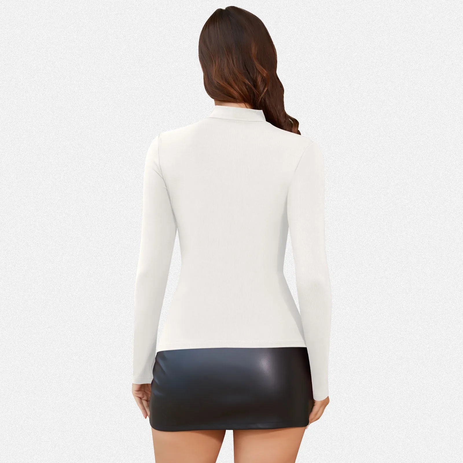 Shaperin Women's Long Sleeve Slim Fit Turtle Neck Basic Ribbed Top sold by Shaperin product image thumbnail 5