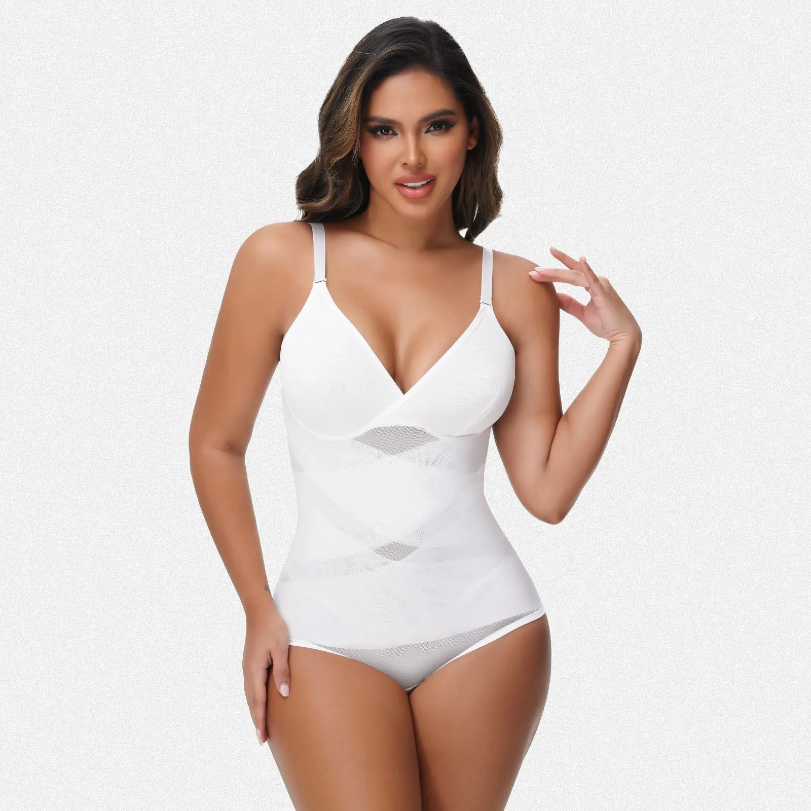 Shaperin Tummy Control Bodysuit Shaper with V Neck & Adjustable Straps sold by Shaperin