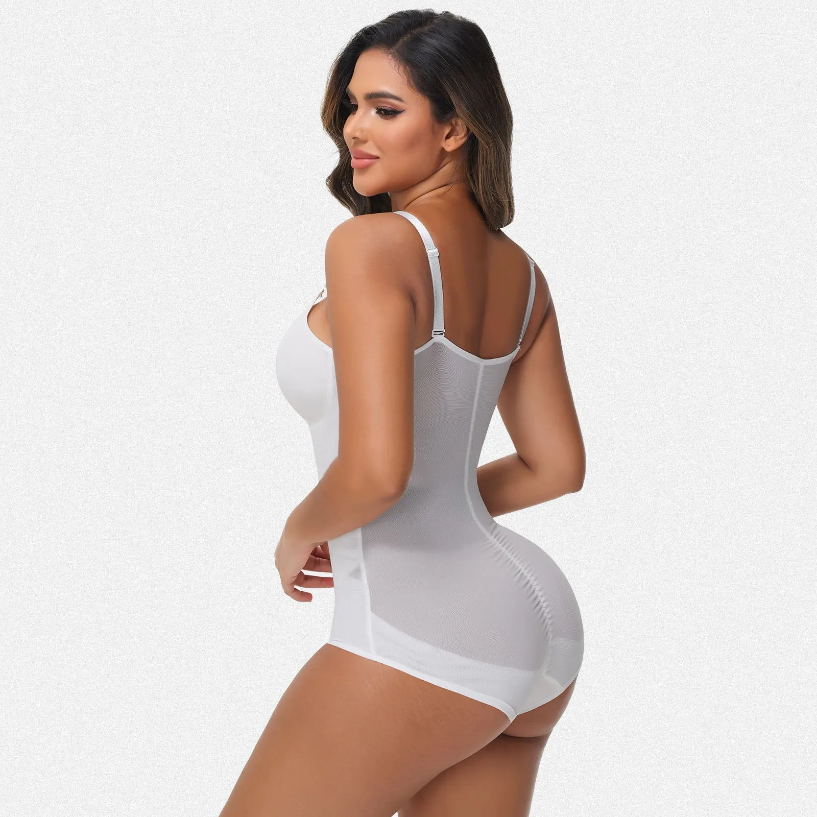 Shaperin Tummy Control Bodysuit Shaper with V Neck & Adjustable Straps sold by Shaperin product image thumbnail 4