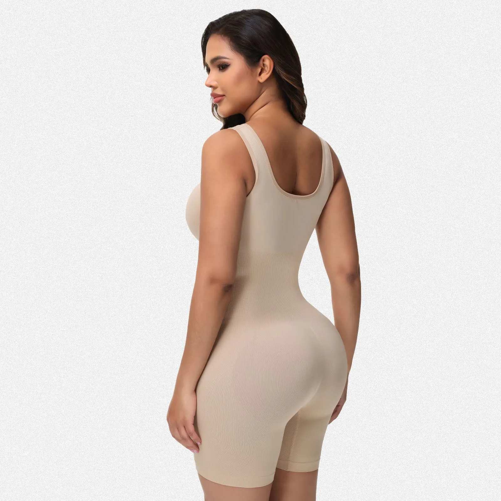 Shaperin Mid Thigh Shapewear Bodysuit with Shoulder Straps sold by Shaperin product image thumbnail 4