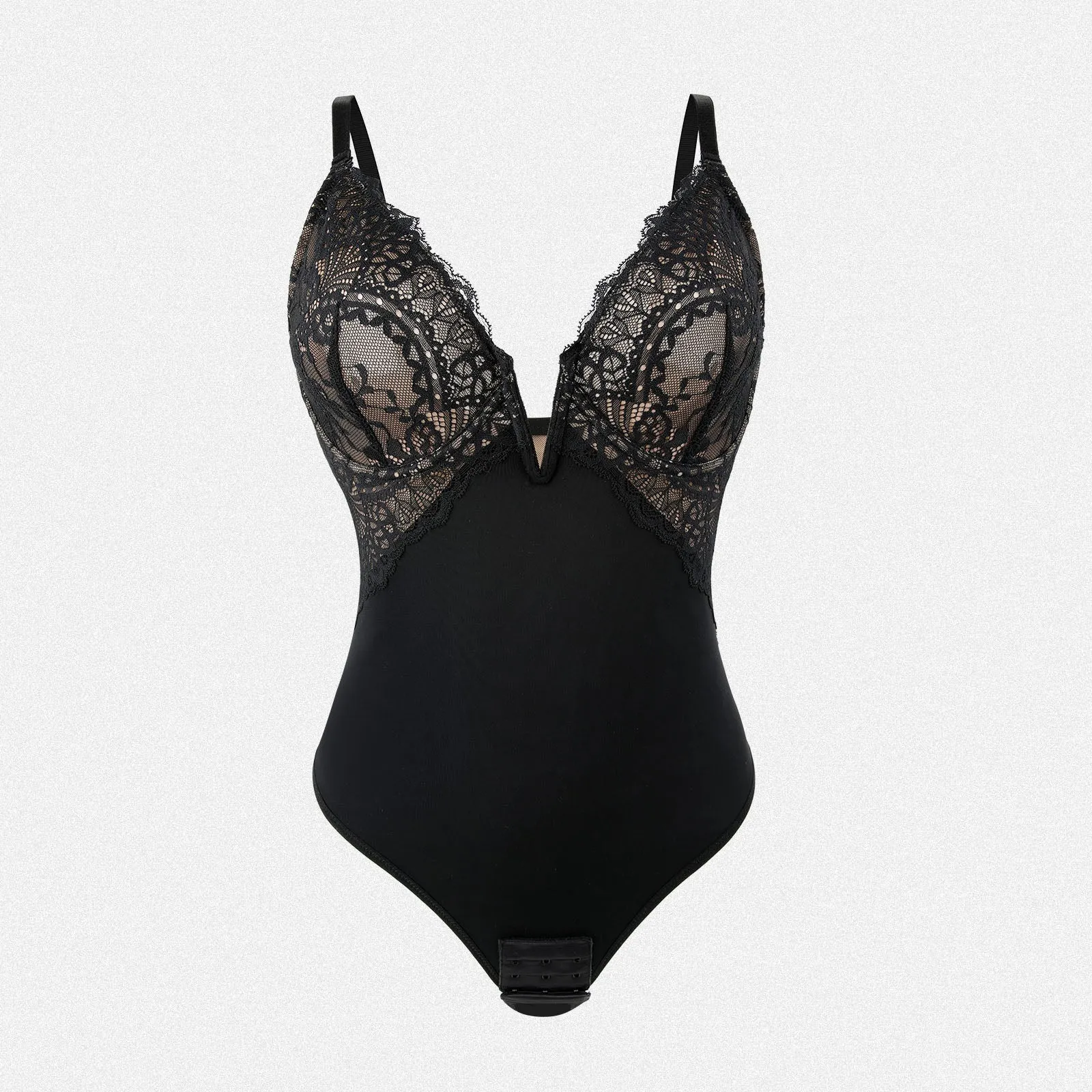 Shaperin Shapewear V Neck Tummy Control Thong Slimming Bodysuit sold by Shaperin product image thumbnail 2