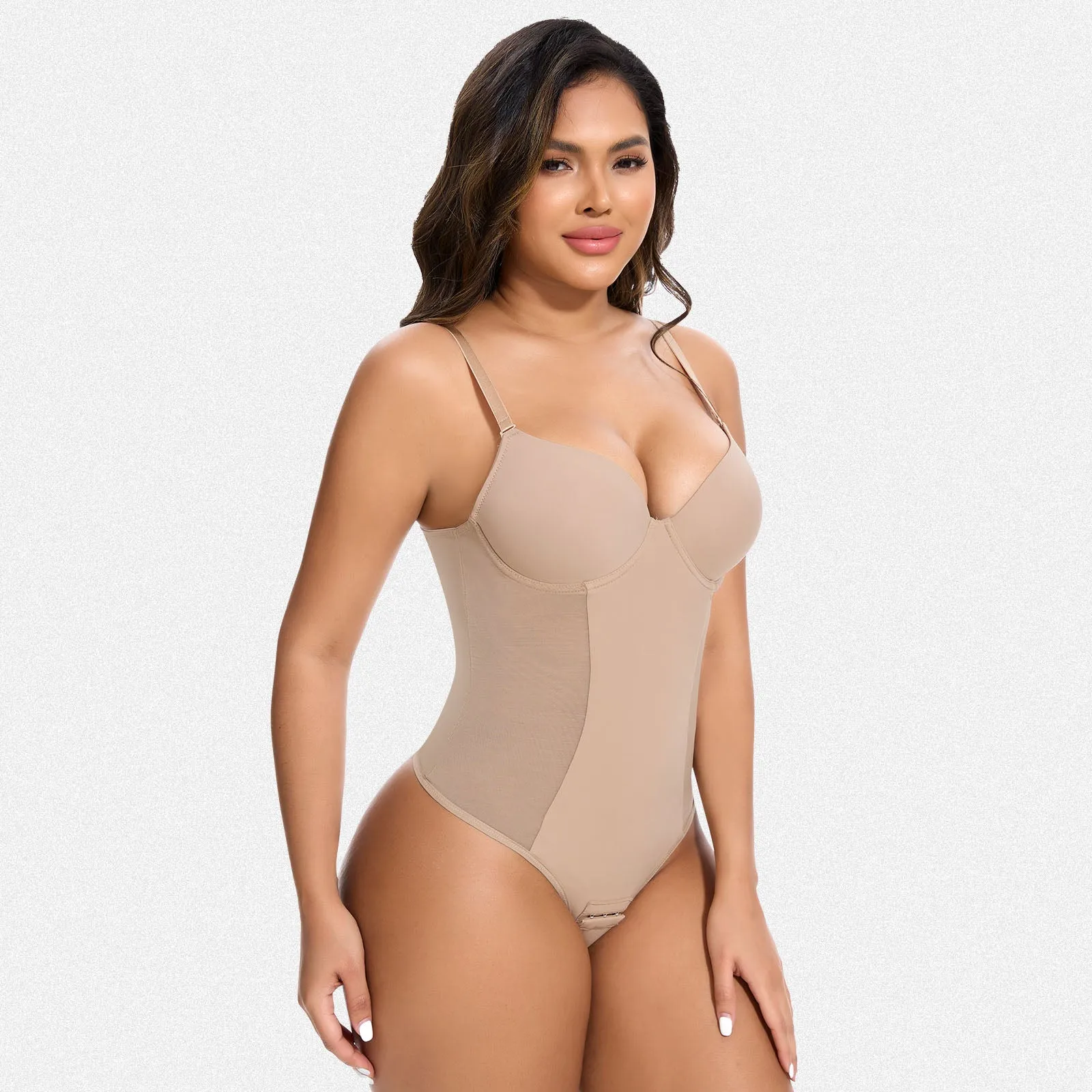 Shaperin Built in Bra Tummy Control Shapewear Backless Thong Low Back Bodysuit sold by Shaperin product image thumbnail 4