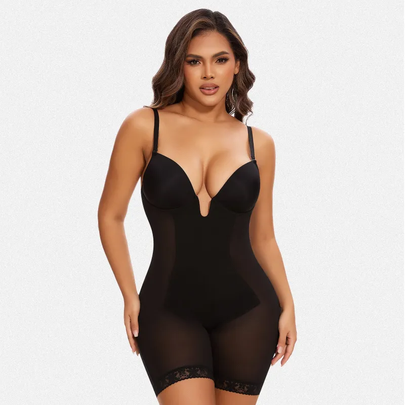 Shaperin Backless U Plunge Shapewear Bodysuit Strapless Full Body Shaper sold by Shaperin