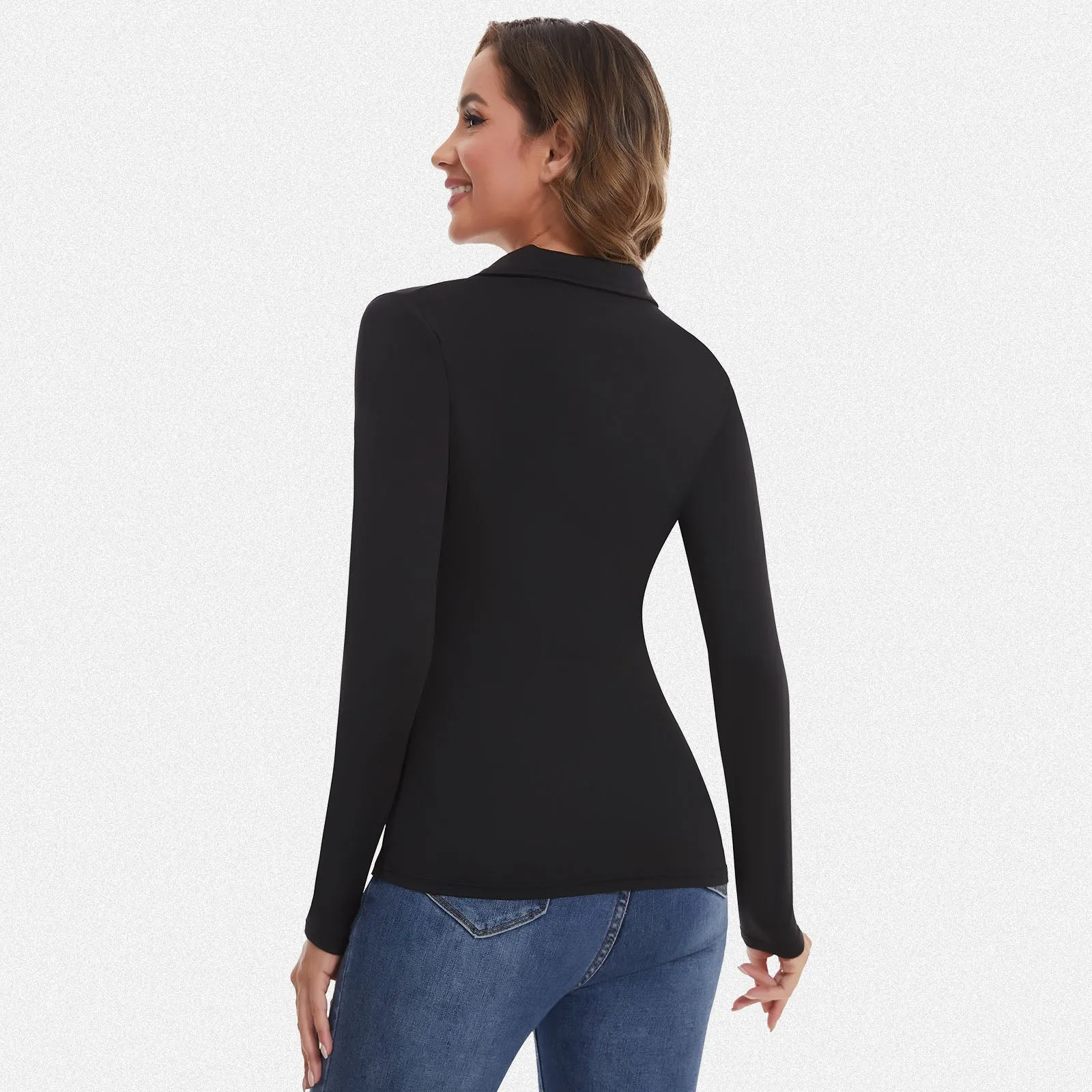 Shaperin Long Sleeve Golf Polo Shirt Collared V Neck Top sold by Shaperin product image thumbnail 4