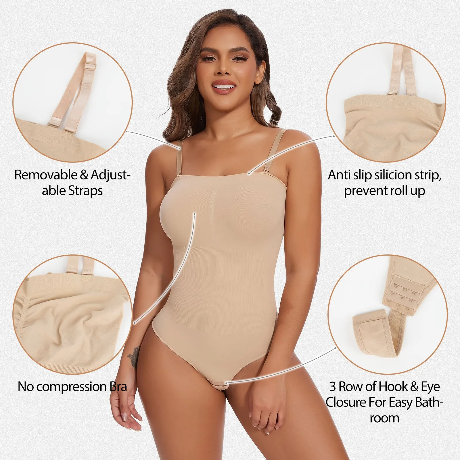 Shaperin Strapless Shapewear Bodysuit Thong sold by Shaperin product image thumbnail 2