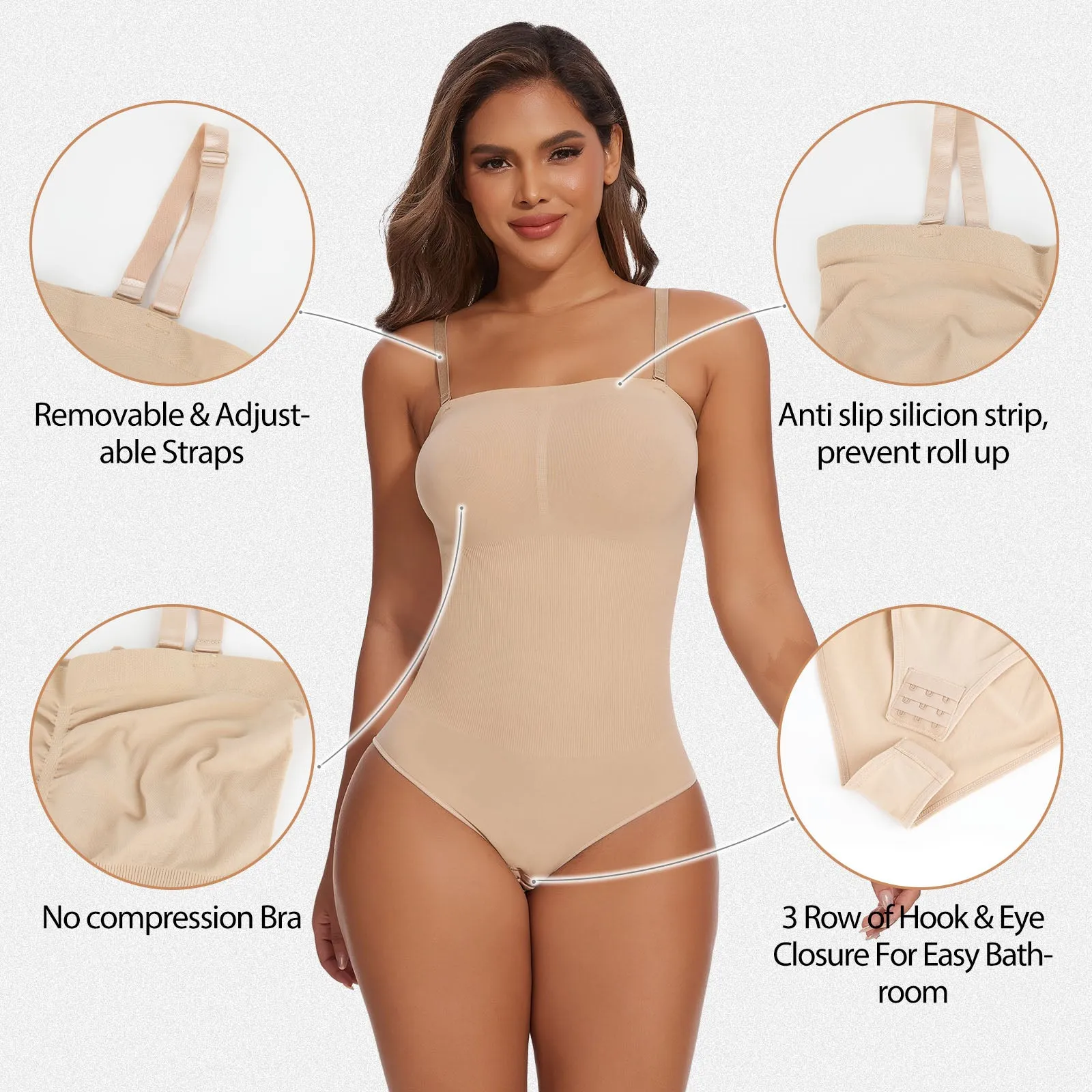 Shaperin Strapless Shapewear Bodysuit sold by Shaperin product image thumbnail 2