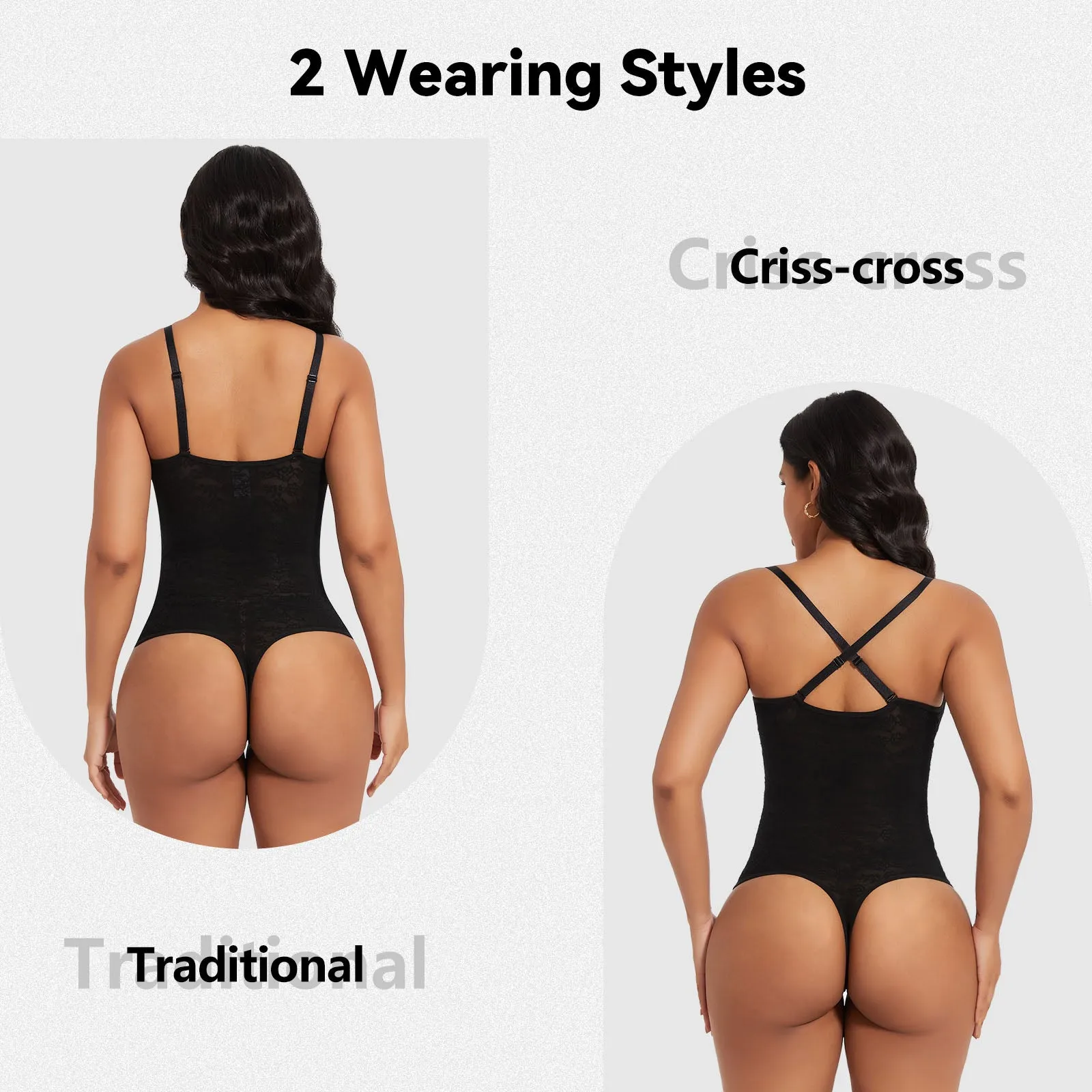 Shaperin Lace Bodysuit Deep V Shapewear Thong sold by Shaperin product image thumbnail 3