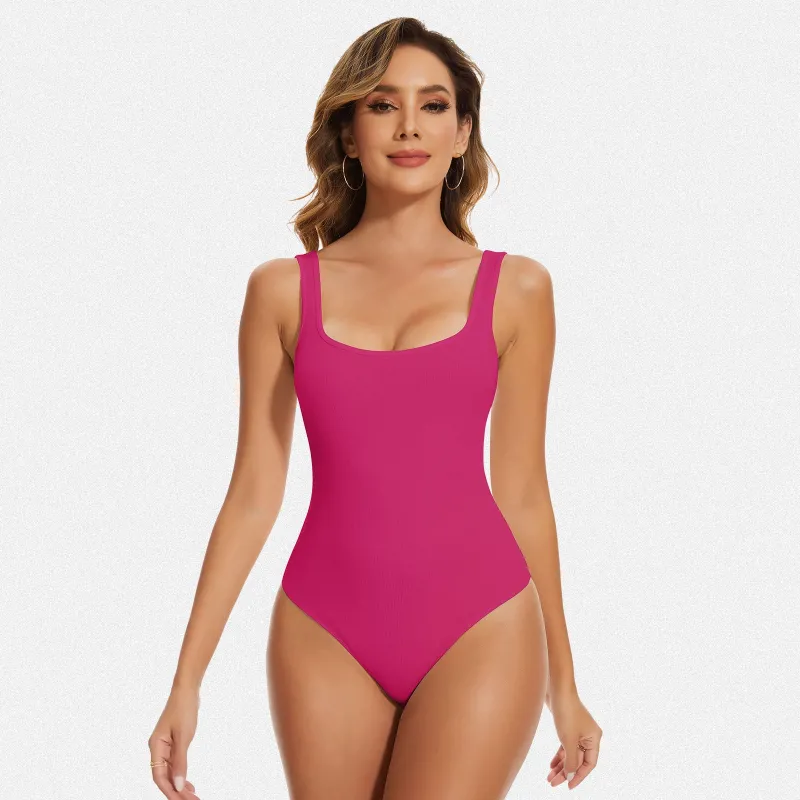 Shaperin Square Neck Tank Sleeveless Bodysuit Top sold by Shaperin