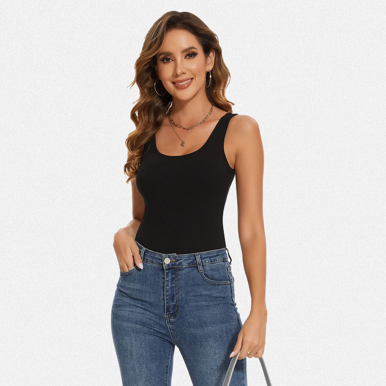 Shaperin Round Neck Tank Sleeveless Bodysuit Top sold by Shaperin product image thumbnail 4