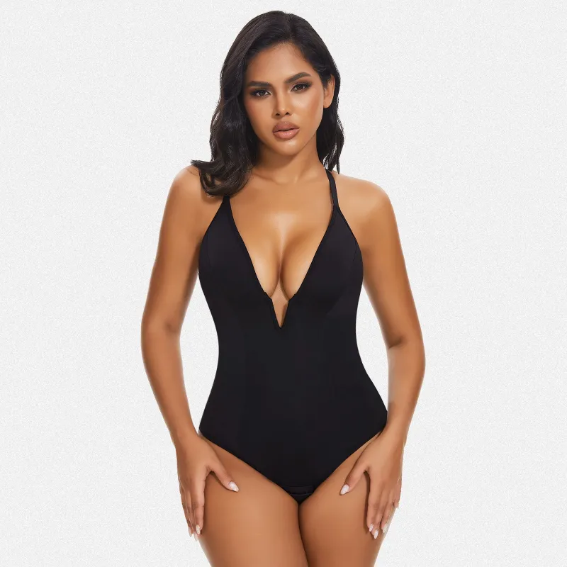 Shaperin Shapewear Bodysuit Deep V Neck Thong sold by Shaperin