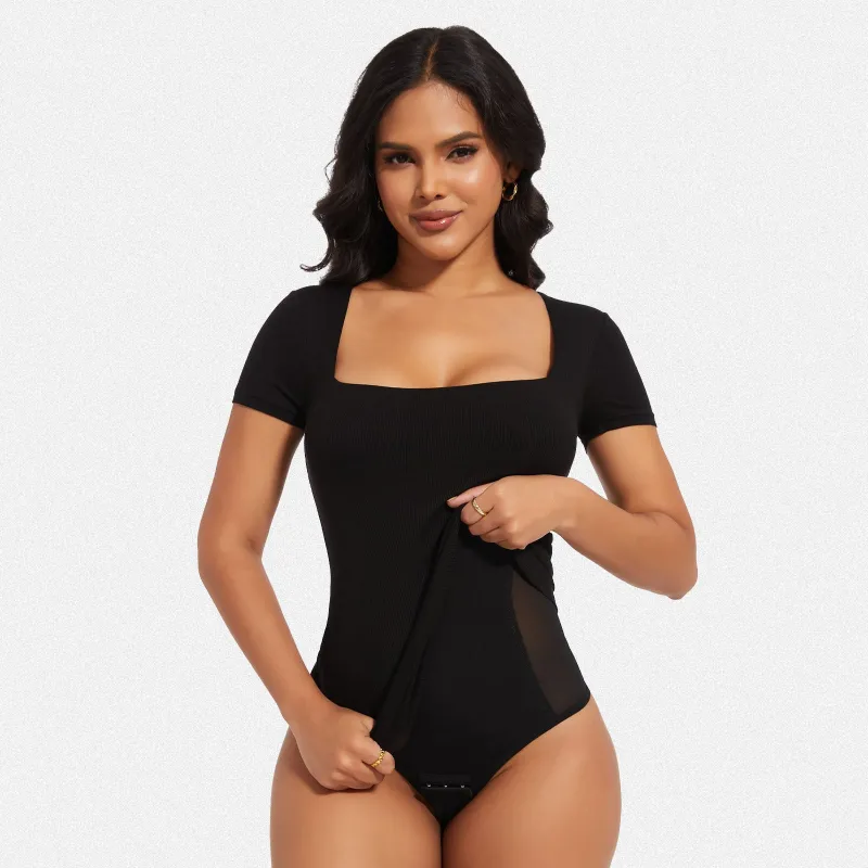 Shaperin Built-In Shapewear Bodysuit 3-In-1 Short Sleeve Top sold by Shaperin