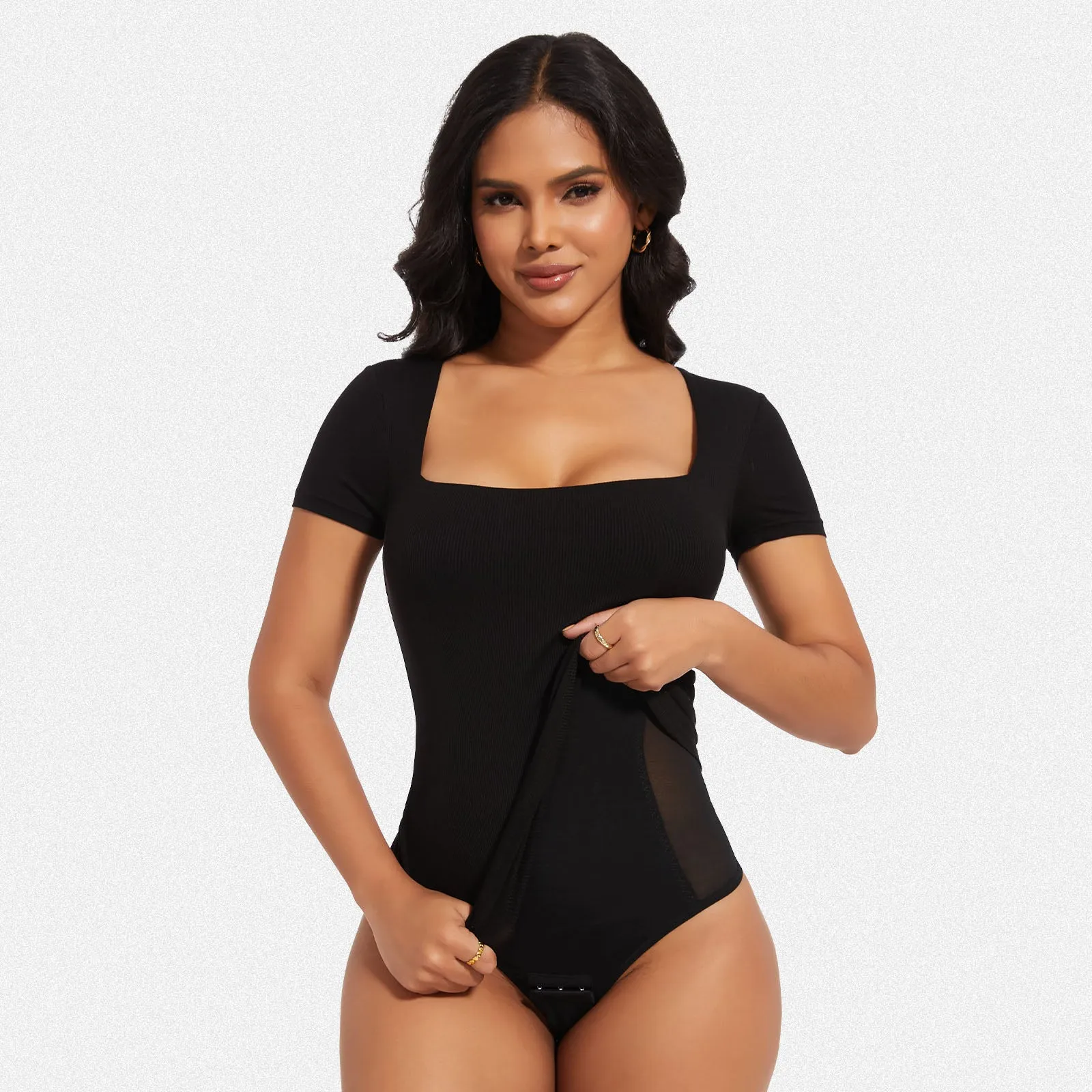 Shaperin Built-In Shapewear Bodysuit 3-In-1 Short Sleeve Top sold by Shaperin