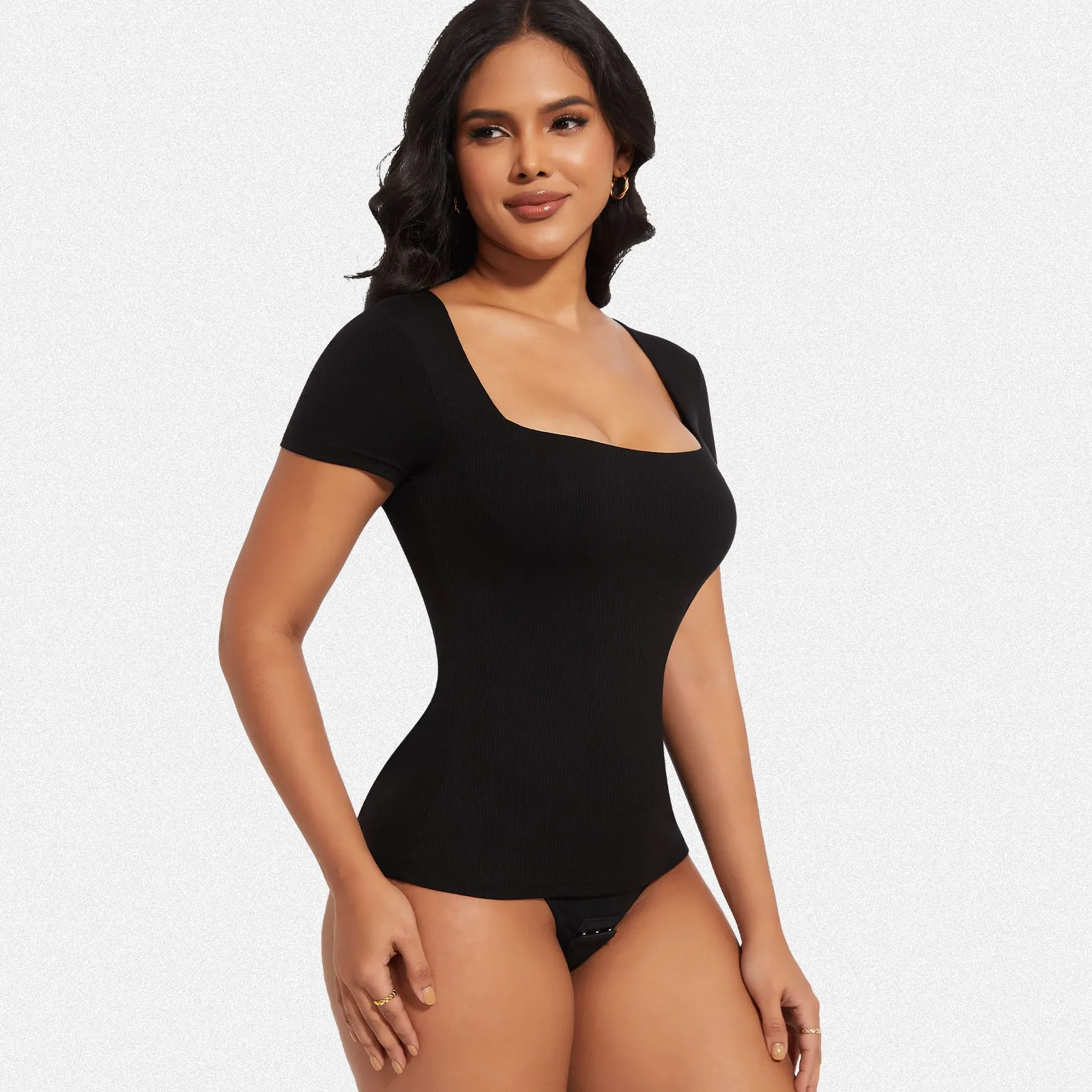 Shaperin Built-In Shapewear Bodysuit 3-In-1 Short Sleeve Top sold by Shaperin product image thumbnail 5