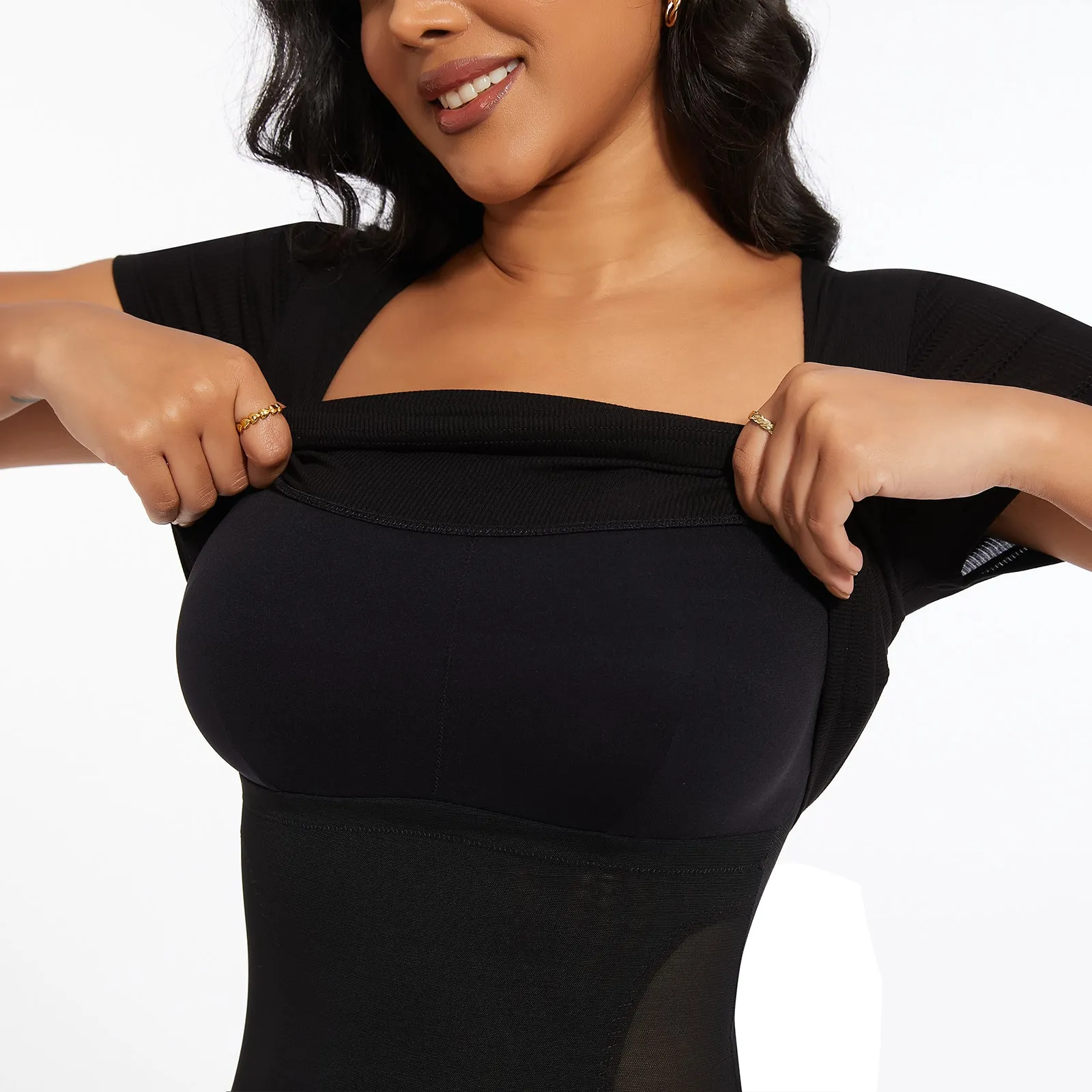 Shaperin Built-In Shapewear Bodysuit 3-In-1 Short Sleeve Top sold by Shaperin product image thumbnail 4
