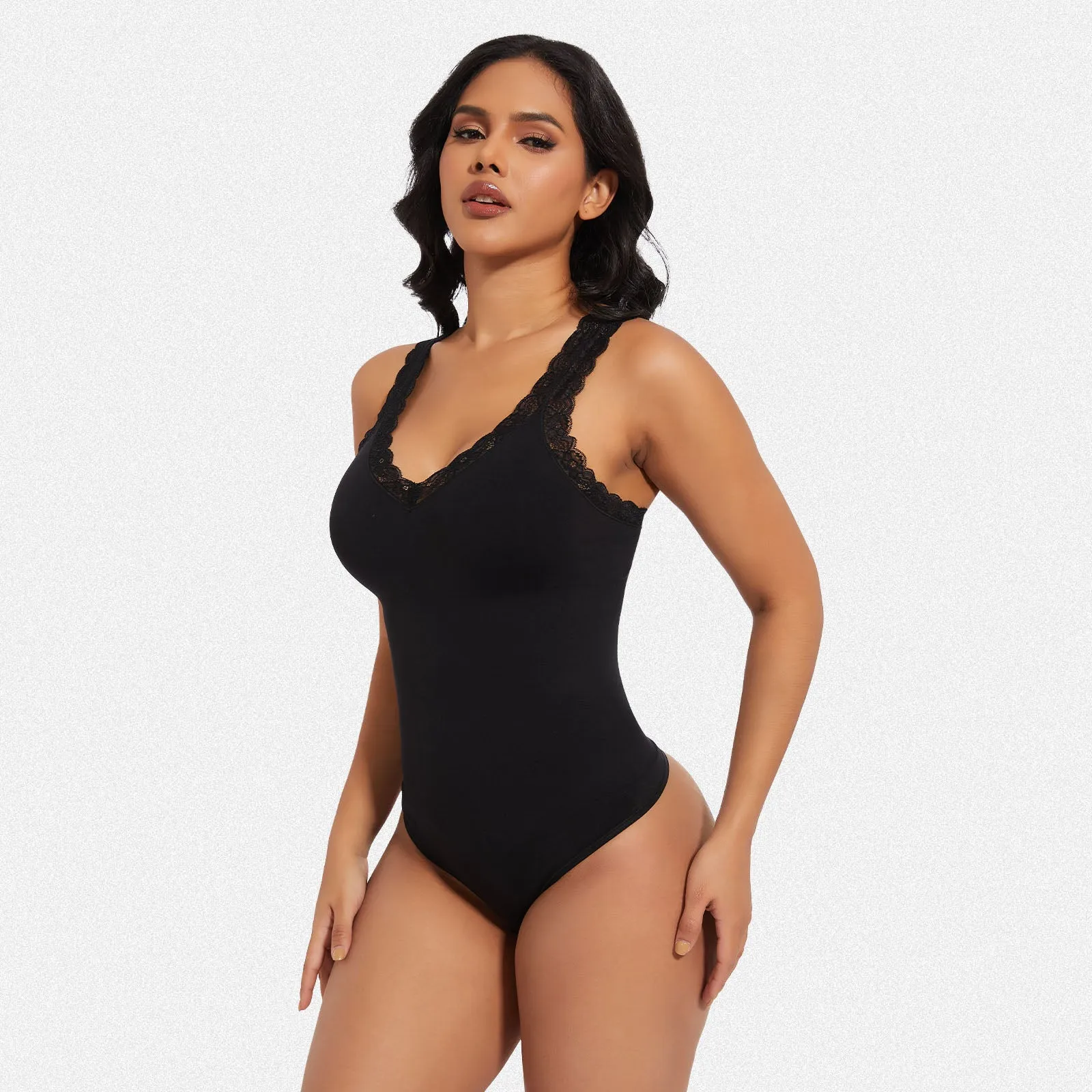 Shaperin Lace V Neck Bodysuit sold by Shaperin product image thumbnail 3