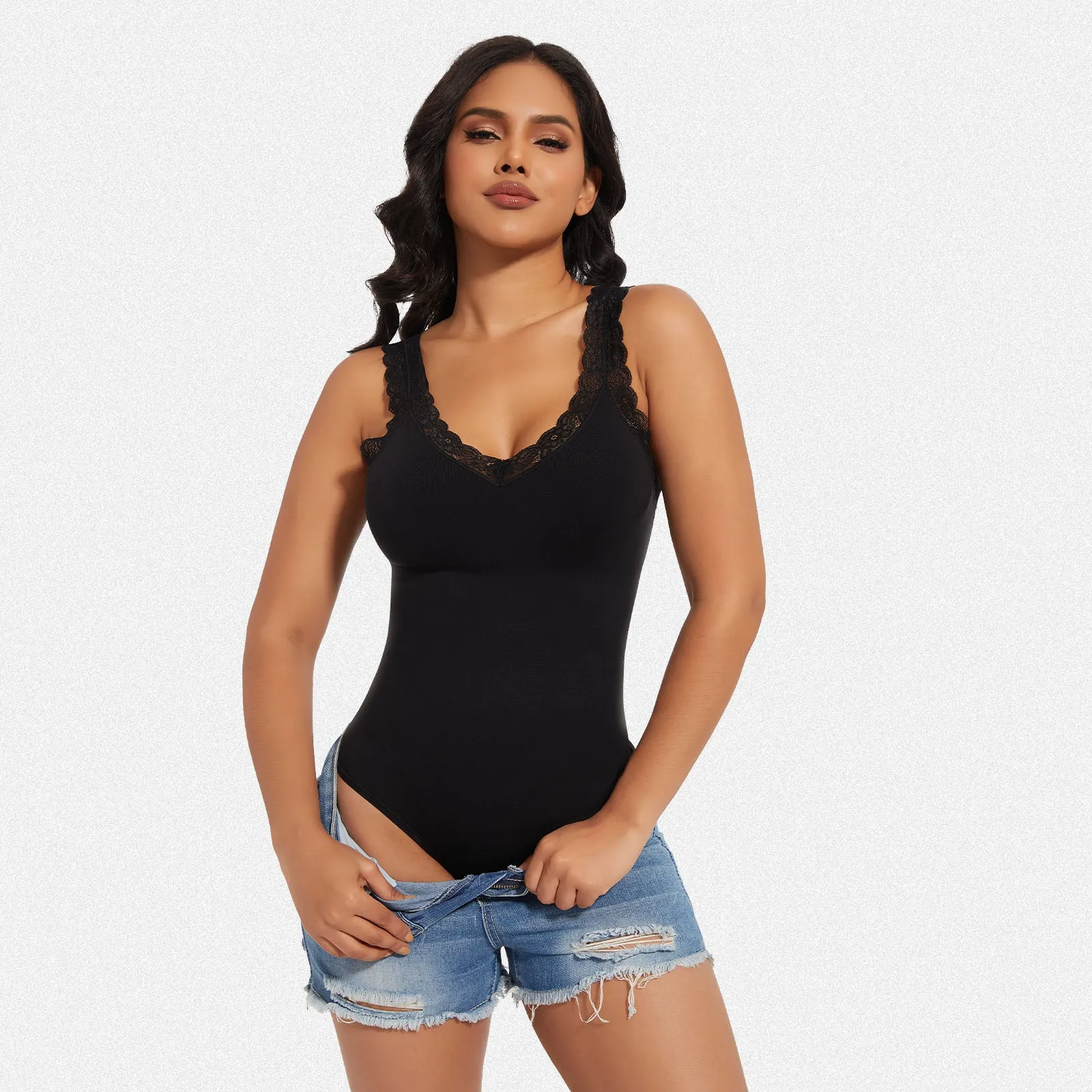 Shaperin Lace V Neck Bodysuit sold by Shaperin product image thumbnail 5