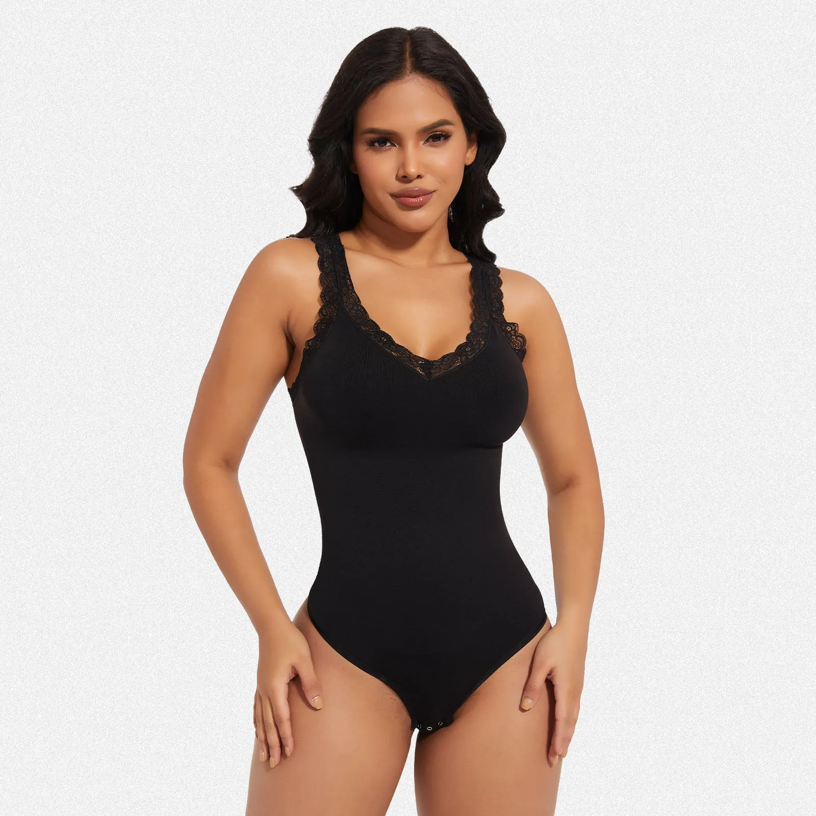 Shaperin Lace V Neck Bodysuit sold by Shaperin