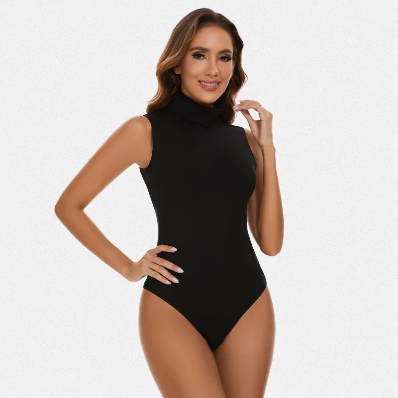 Shaperin Turtle Neck Sleeveless Bodysuit Top sold by Shaperin