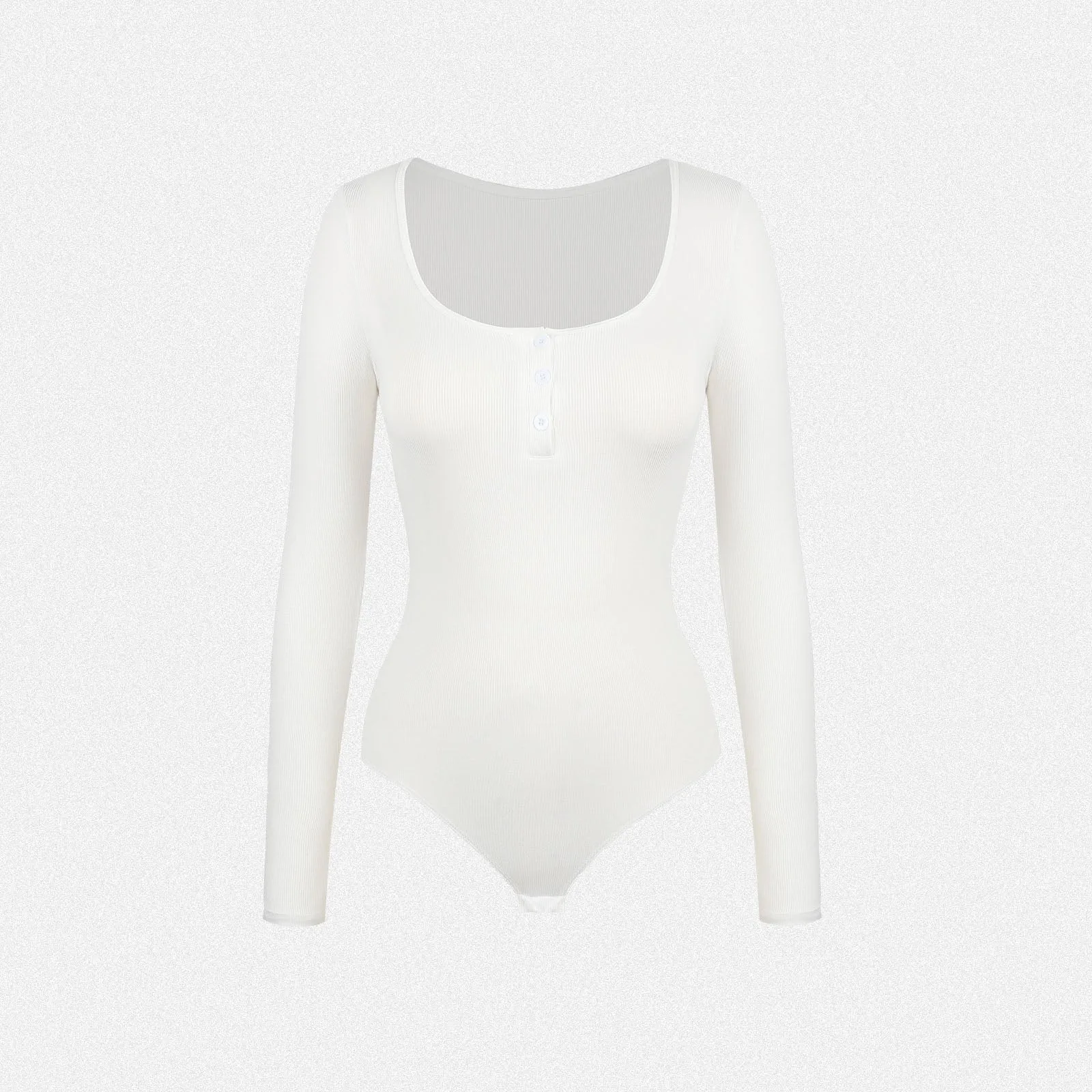 Shaperin Henley Shirt Square Neck Button Long Sleeve Bodysuit Top sold by Shaperin product image thumbnail 5