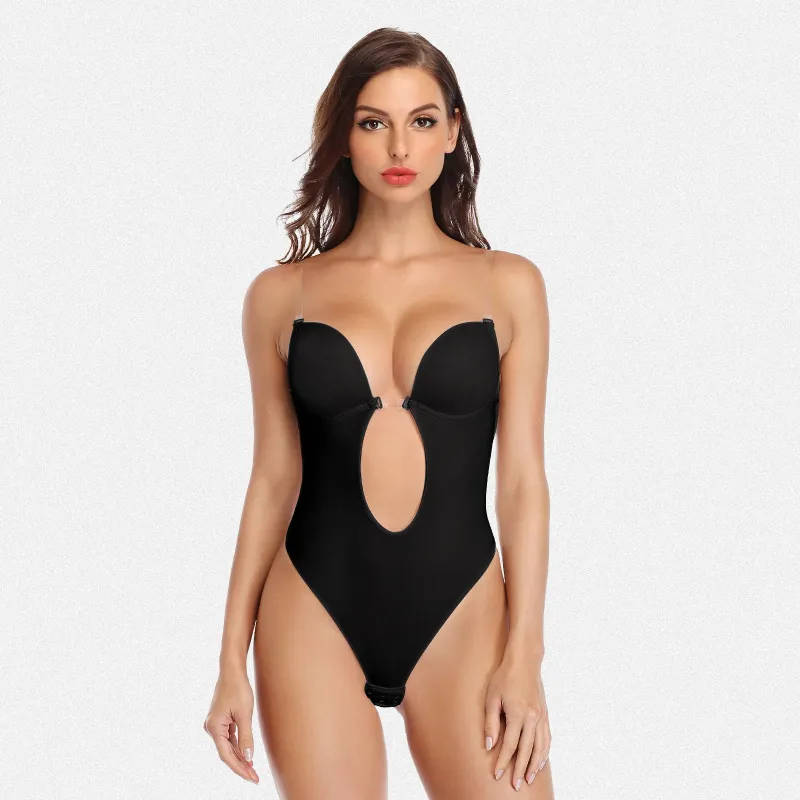 Shaperin Deep V Smooth-Finish Thong Backless Bodysuit sold by Shaperin