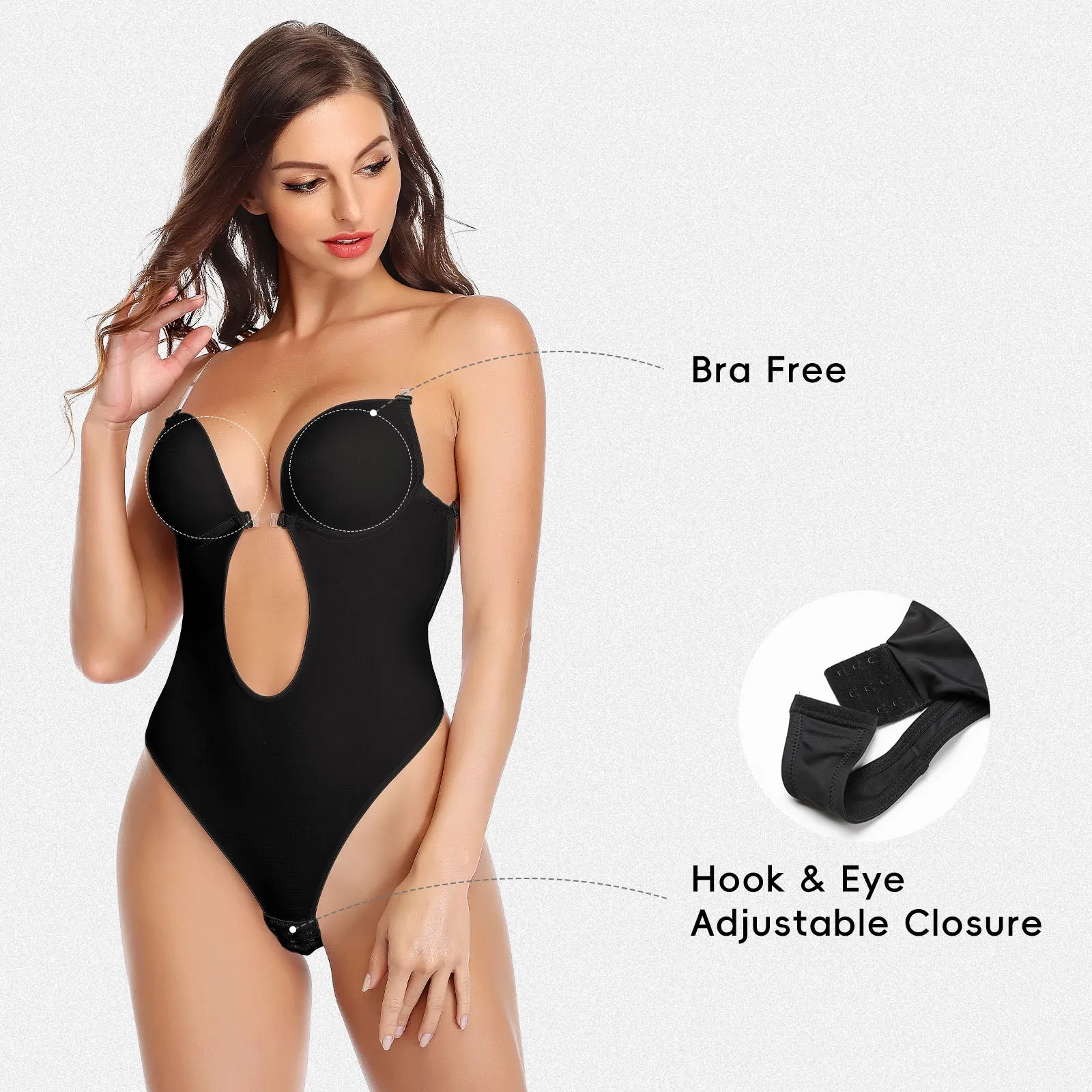 Shaperin Deep V Smooth-Finish Thong Backless Bodysuit sold by Shaperin product image thumbnail 2