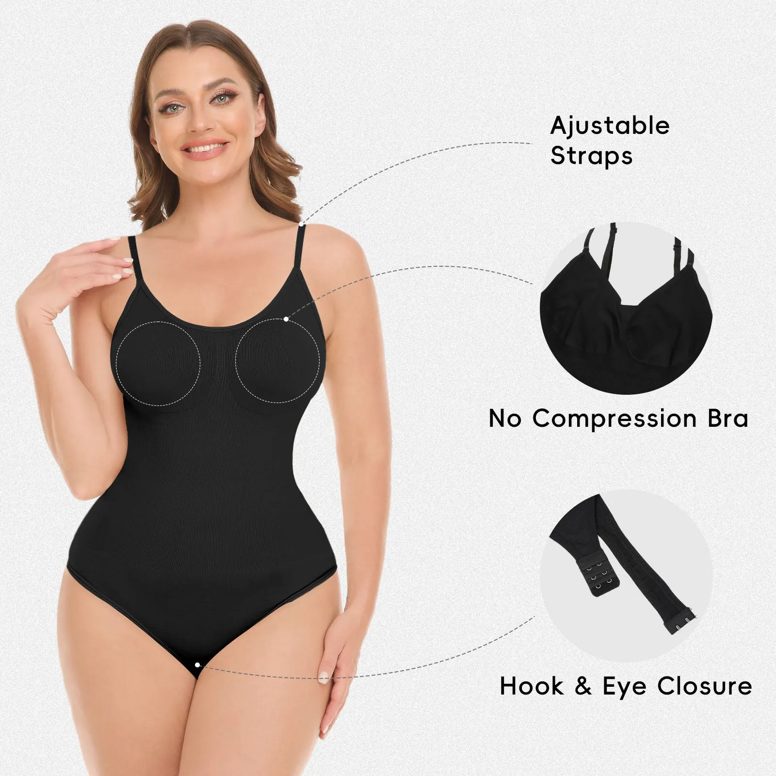 Shaperin Seamless Shapewear Thong Bodysuit sold by Shaperin product image thumbnail 2