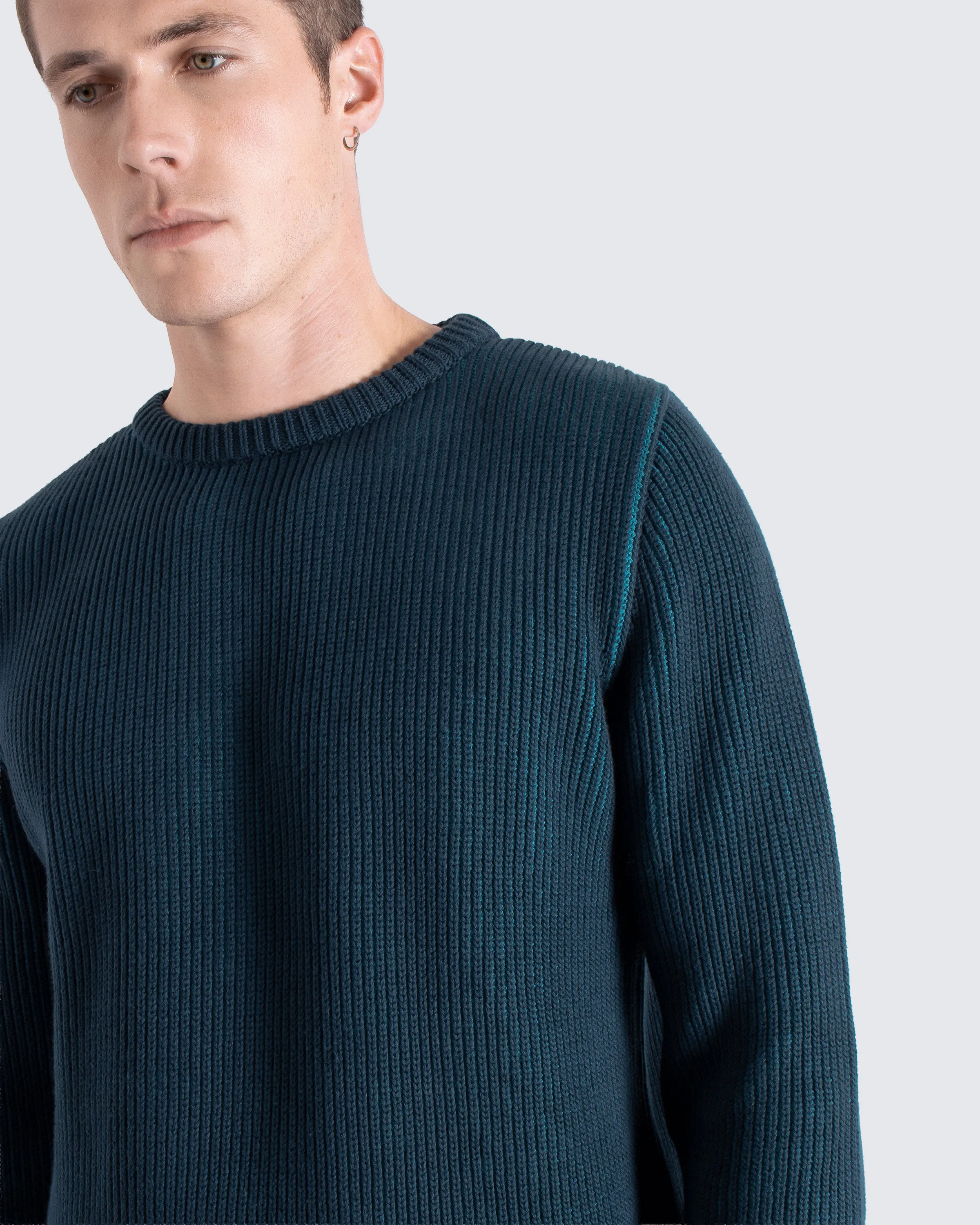 Hamish Ribbed Knit - Blue sold by Far Afield