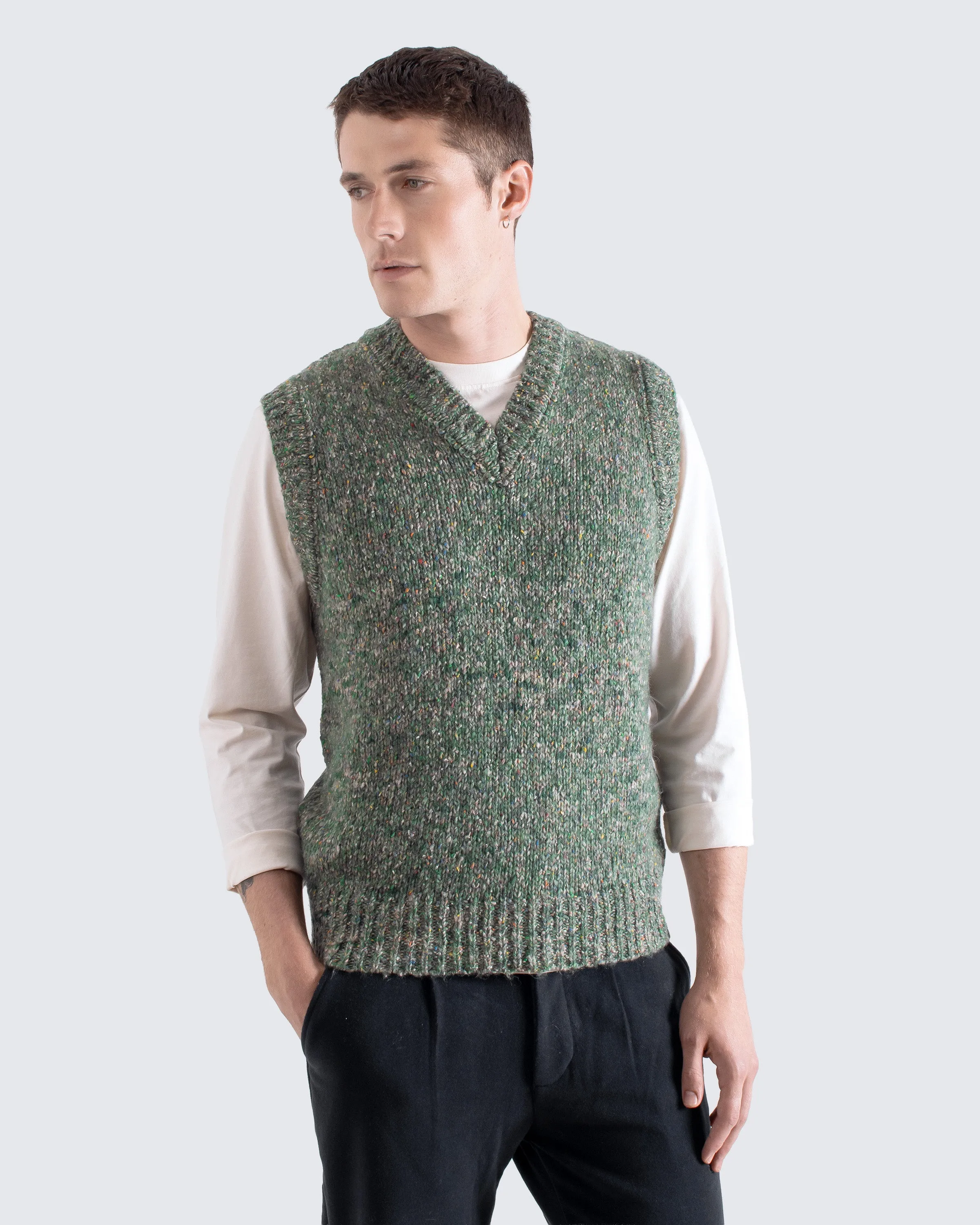 Pinto Knit Vest - Green sold by Far Afield product image thumbnail 2