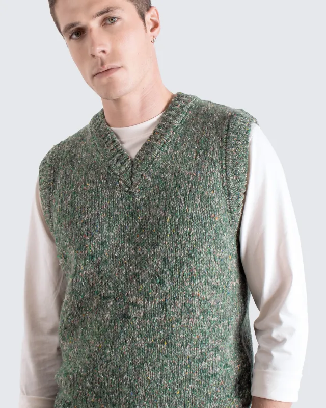 Pinto Knit Vest - Green sold by Far Afield